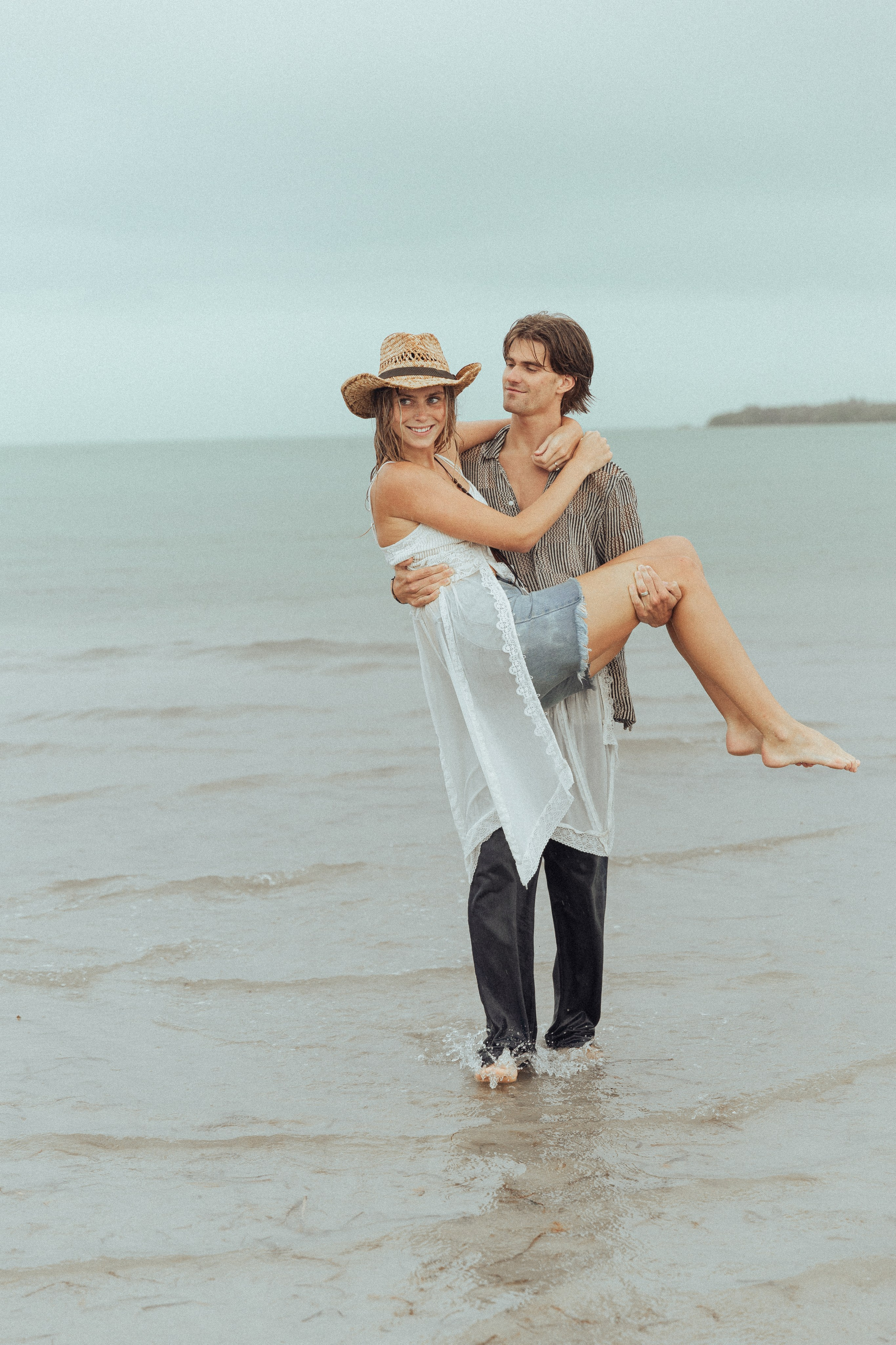 Sunset Horseback Couples Shoot on the Beach in Miami
