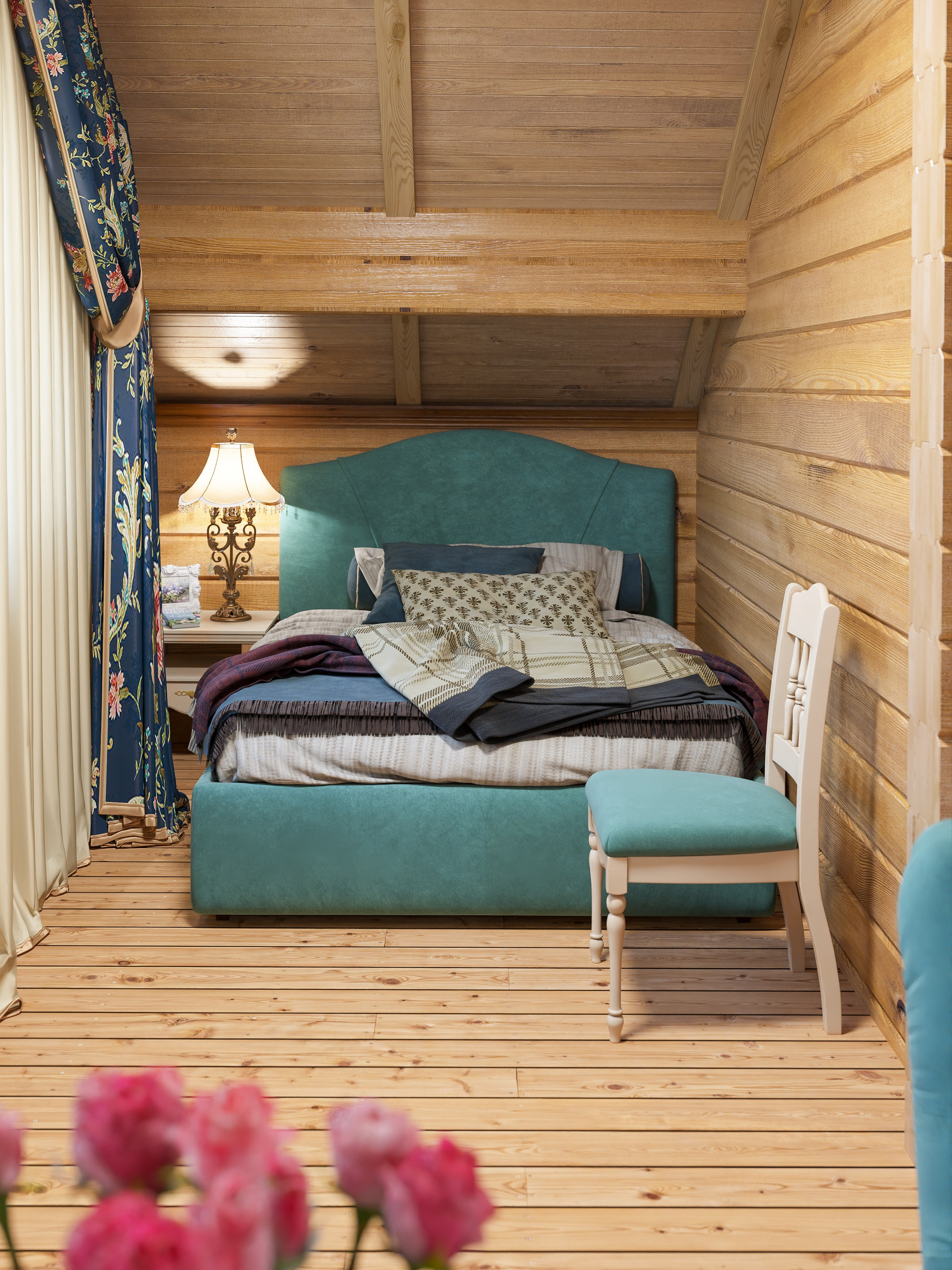 2 этаж Мансарда. Гостевая. Дизайн и визуализация