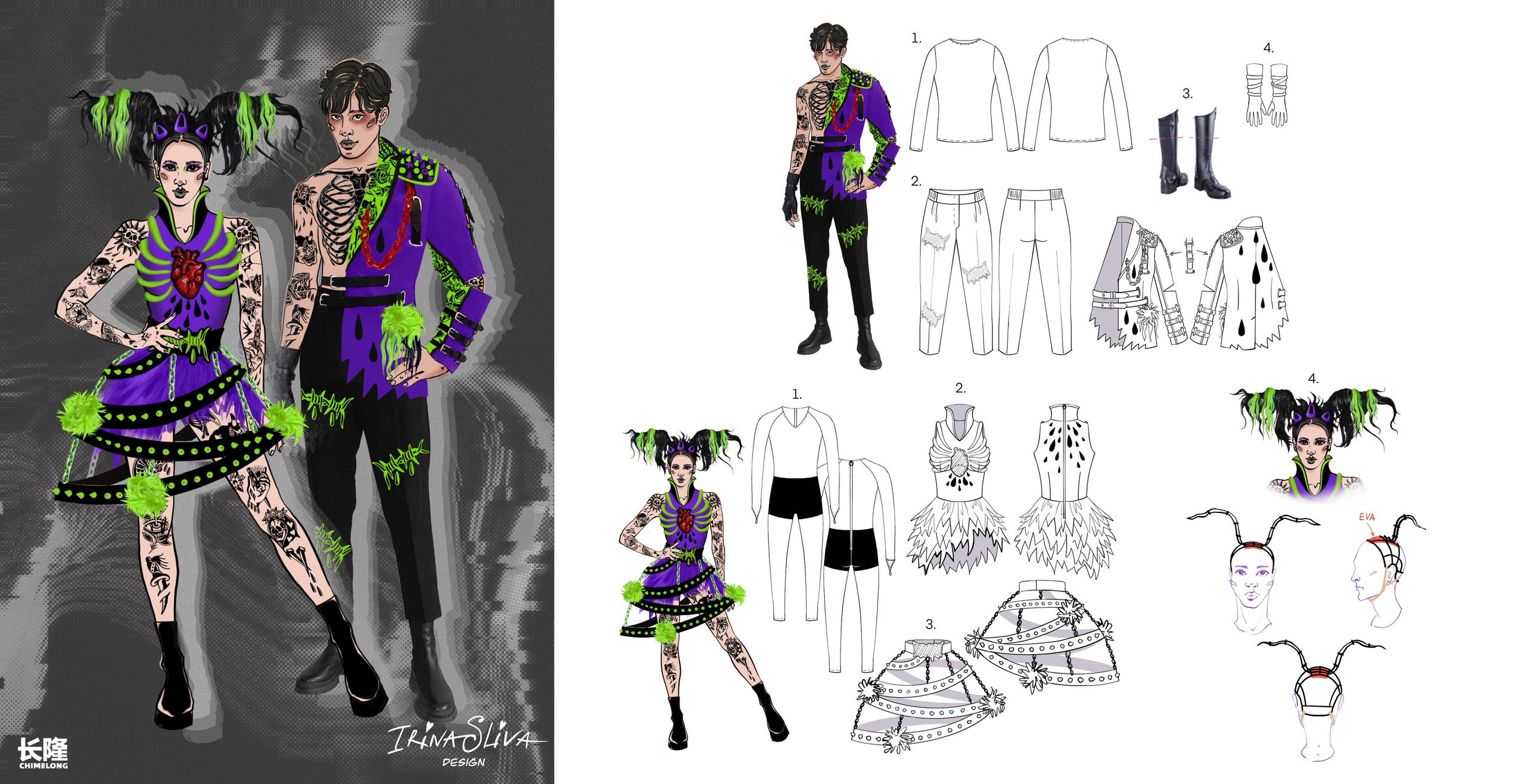 HALLOWEEN. Costume Design for Theme Parks & Live Performances | Character & Parade & Stage Costumes | 2D & 3D Costume Illustrations