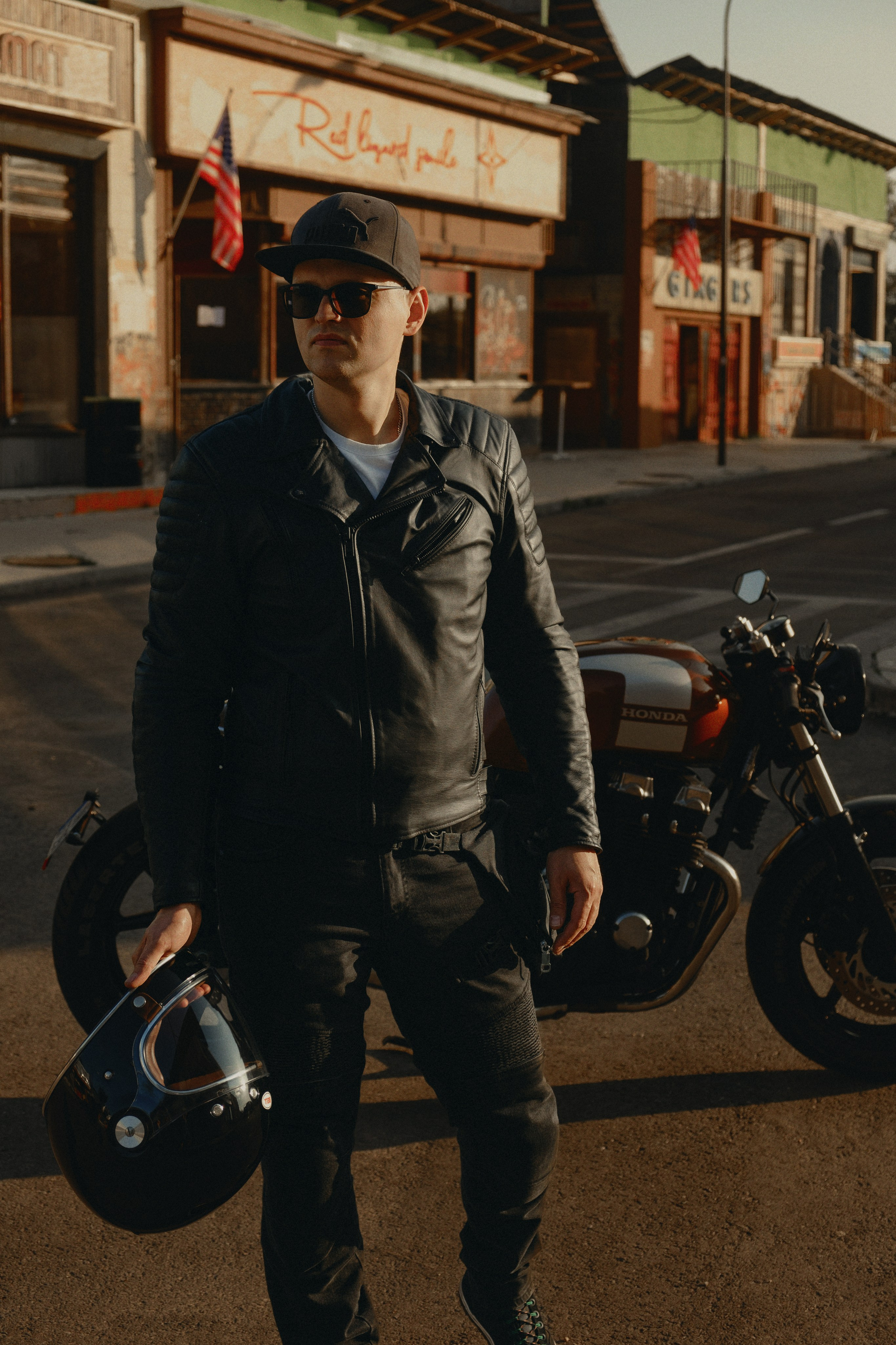 Café Racer Style Photography — Brutal Man & Custom Bike