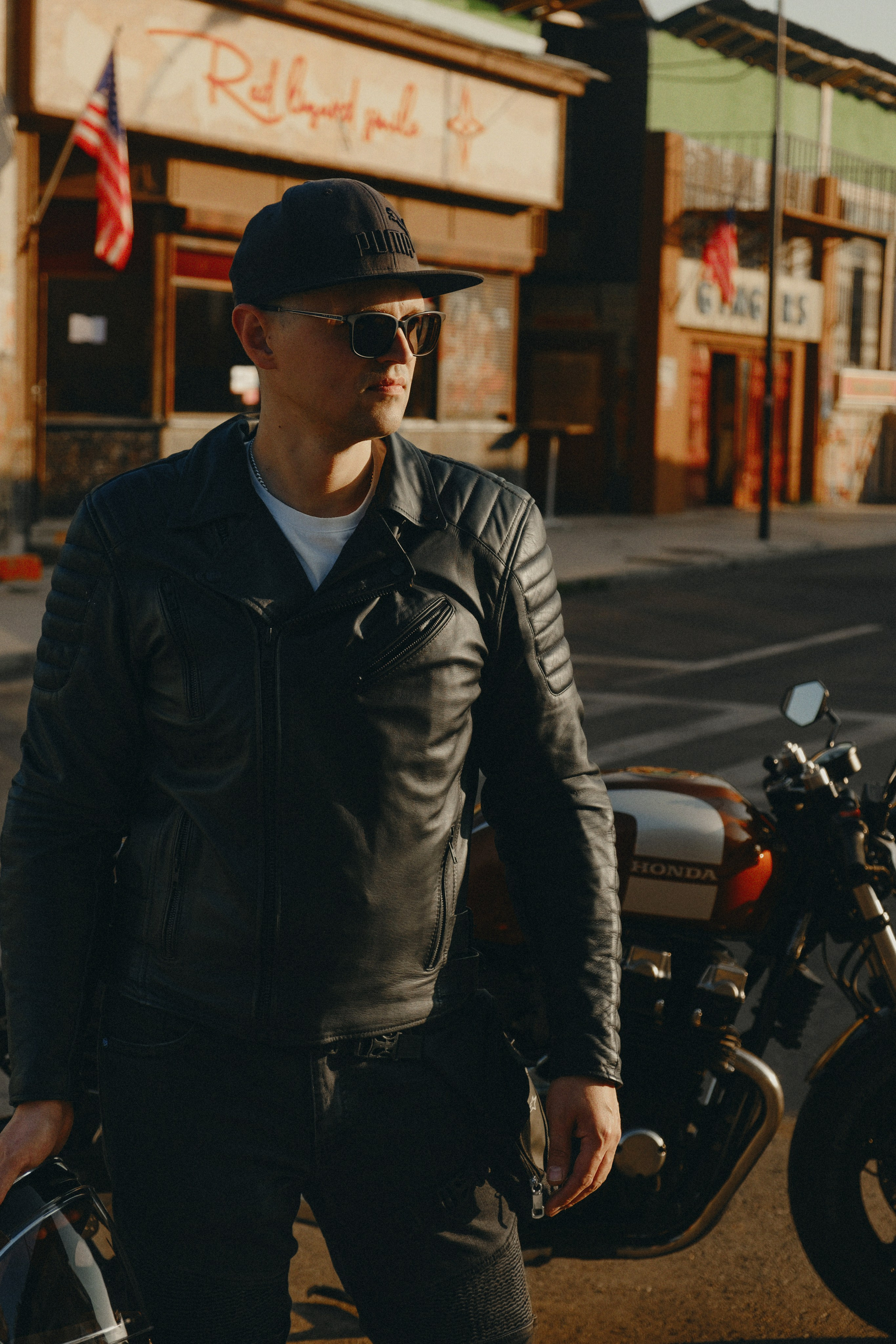 Café Racer Style Photography — Brutal Man & Custom Bike