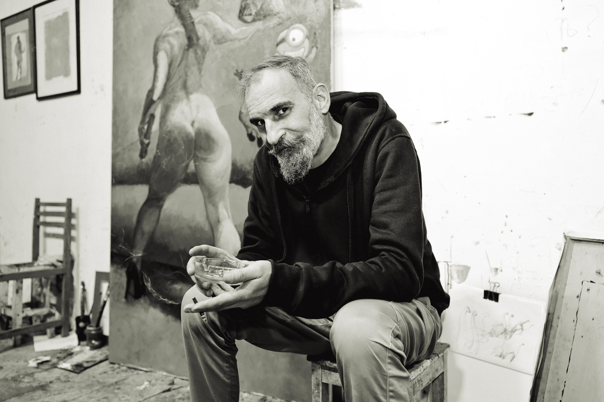 Reportage (artist's studio, sed velikodny — rush). Asmikiam