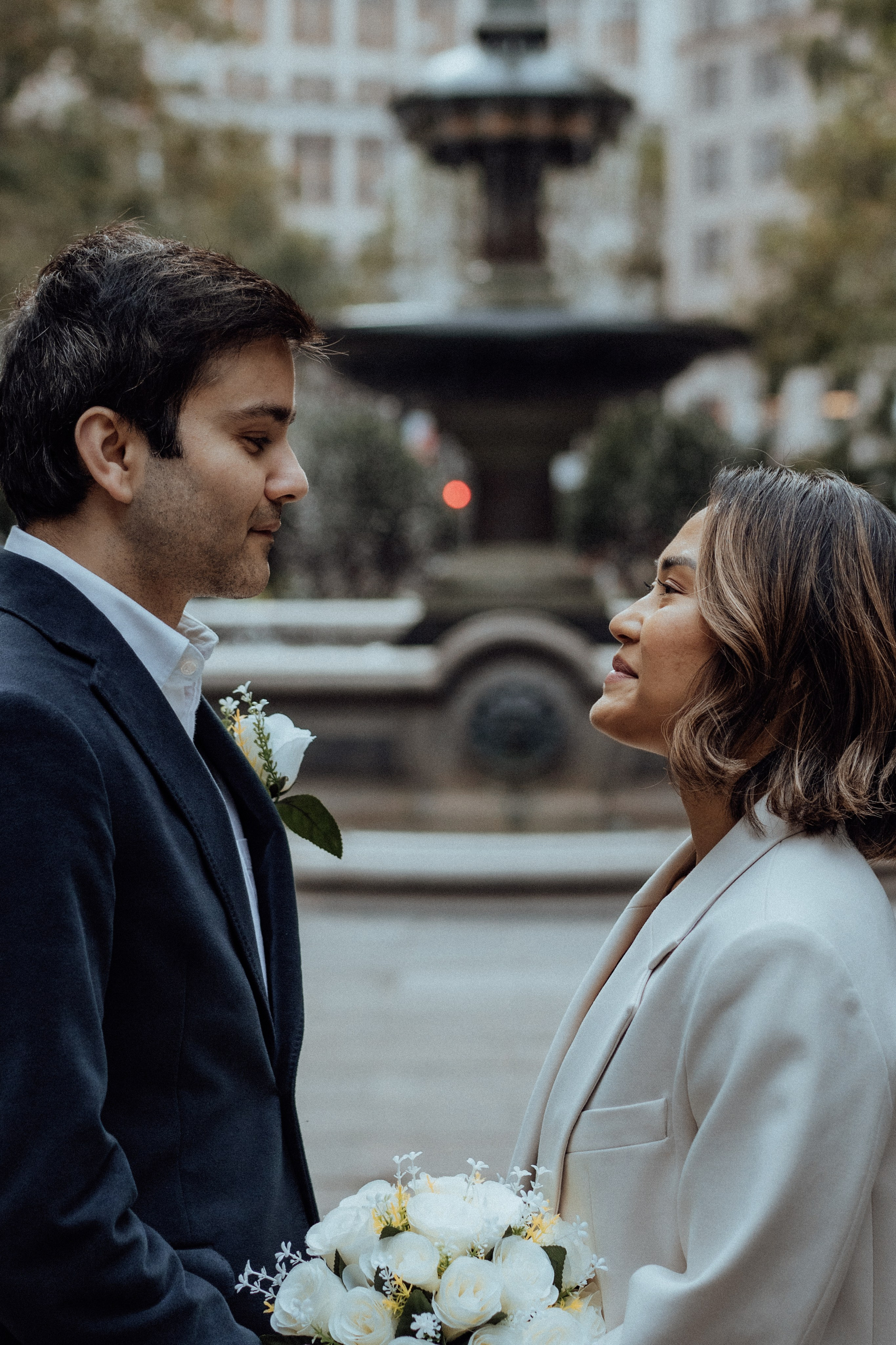Wedding ceremony in the city hall. Portrait and wedding photographer in New York