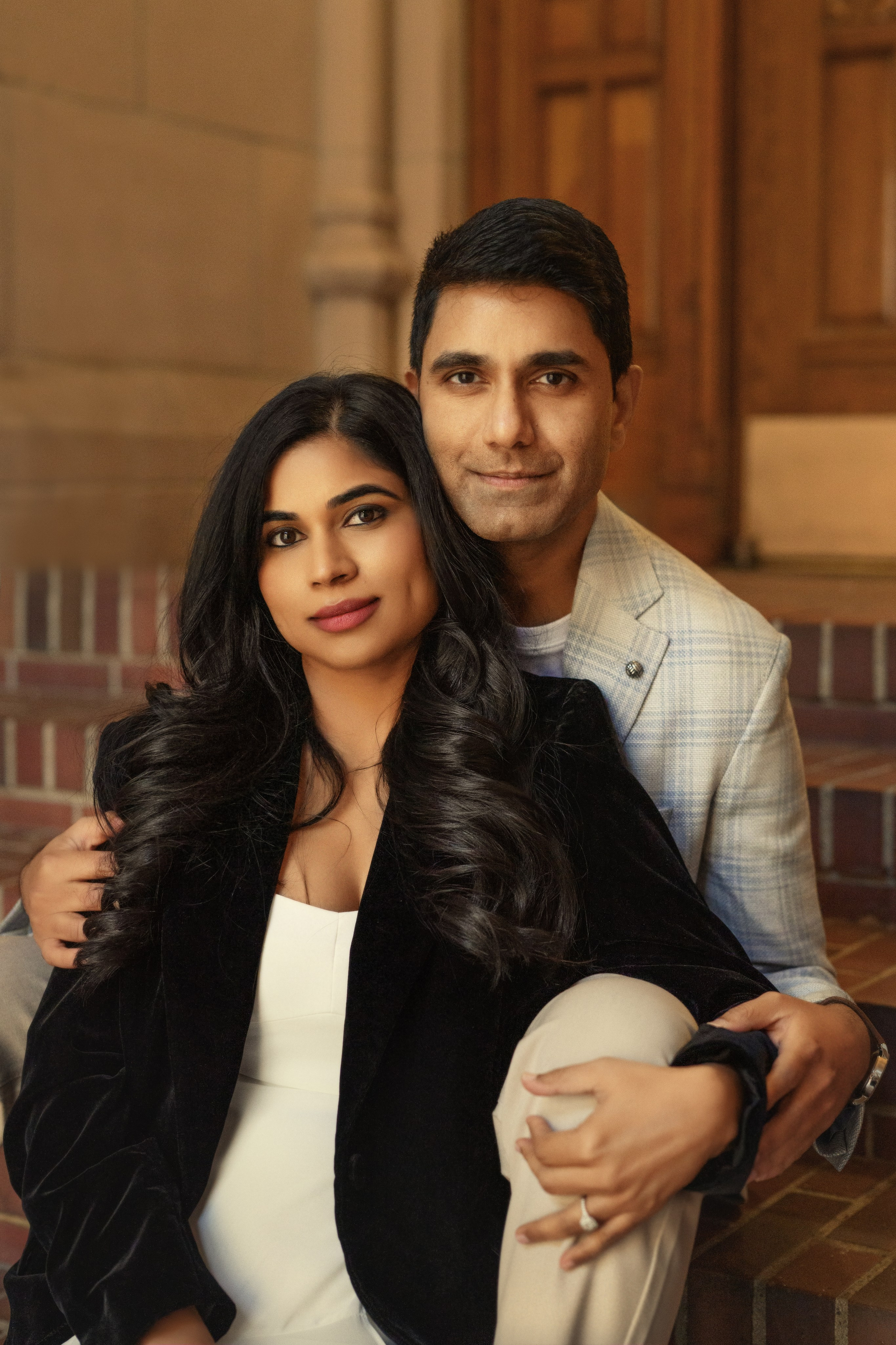 Praveena with her husband. Wedding & family photography in Seattle area. Helen Michelle photographer