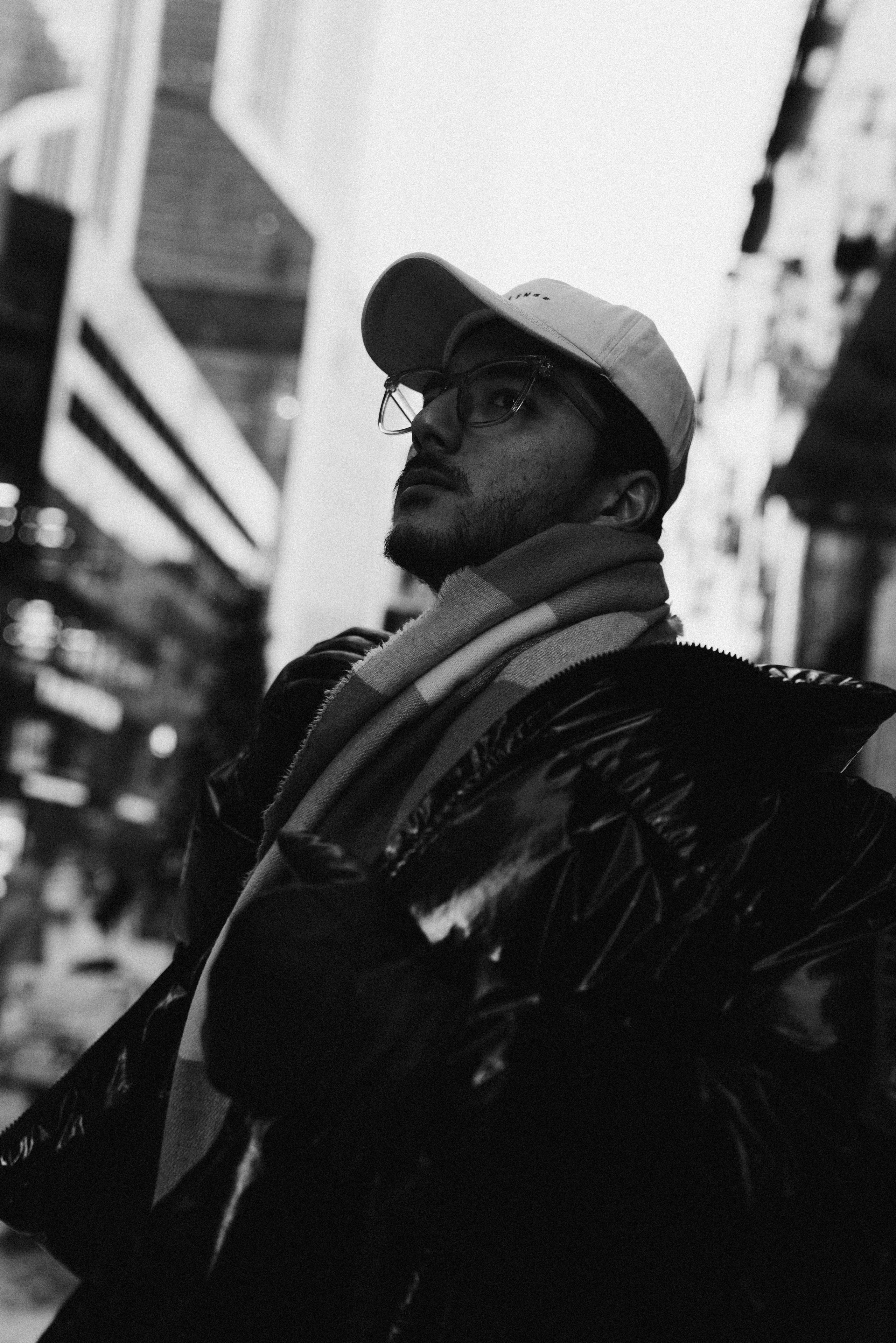 Male portrait on the background of Moscow city. Photographer in Uzbekistan and Samarkand Djasur Marupov