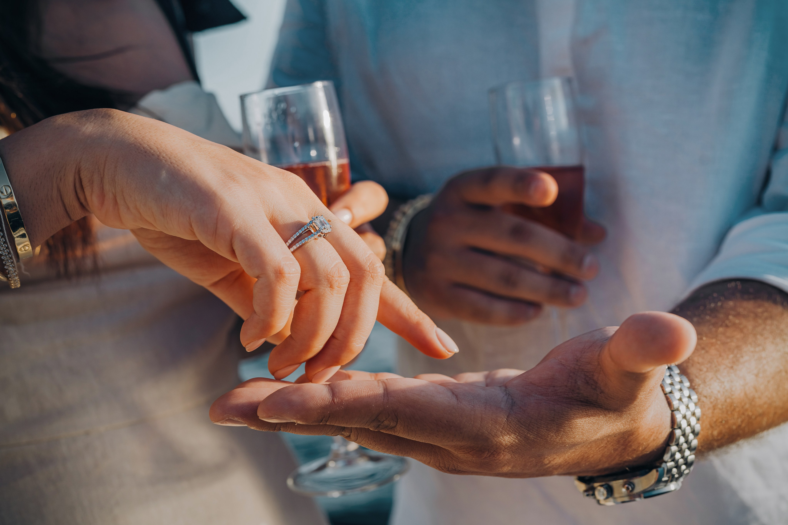 Engagement on a yacht at sunset. Фотограф у Пальма де Майорка