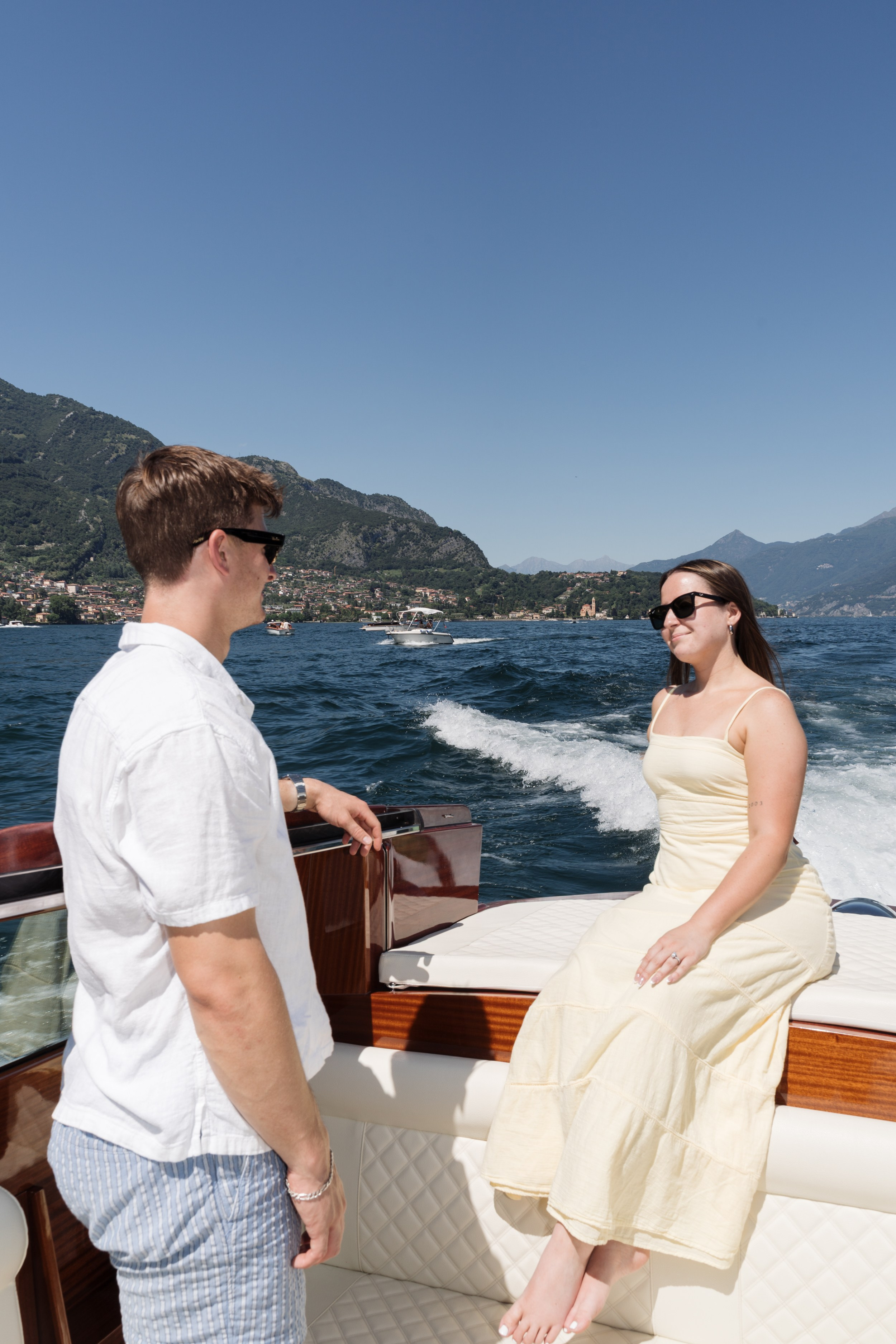 Boat Proposal in Lake Como. Lake Como Proposal Photographer | Surprise Proposals & Engagements
