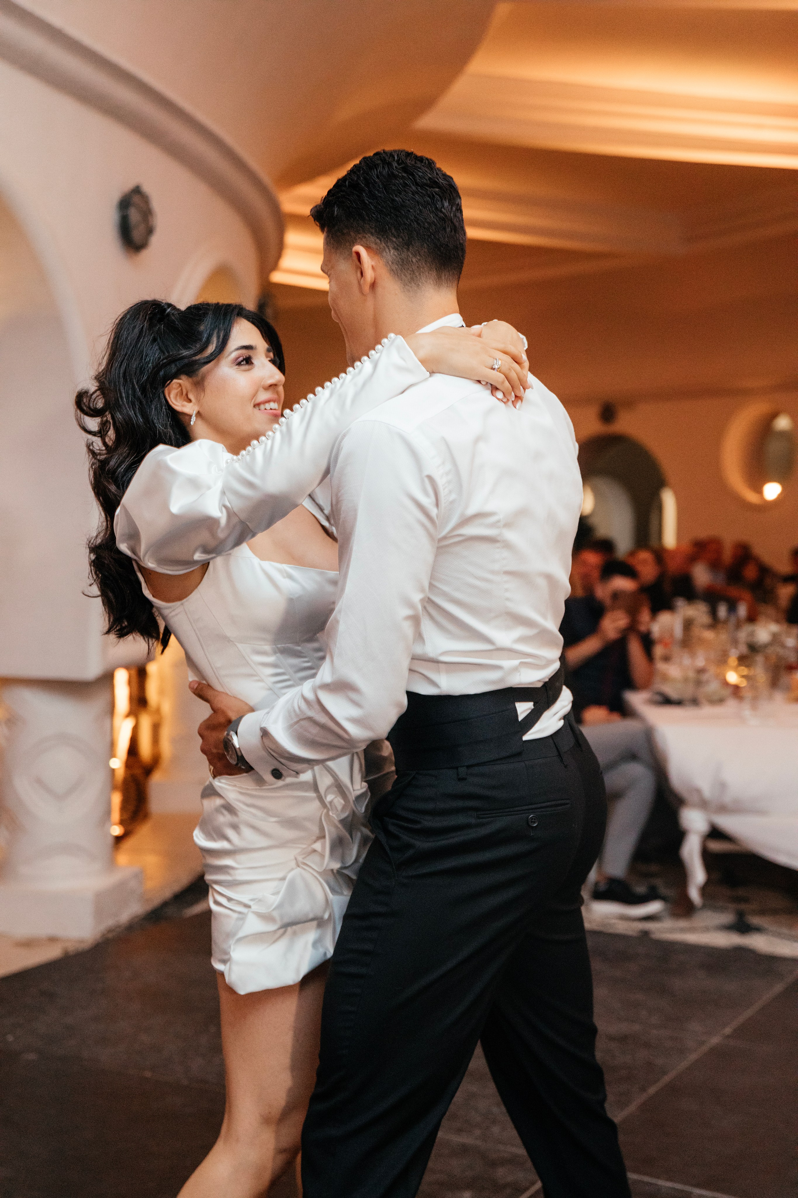 Bride and groom are dancing. Rhodes Greece