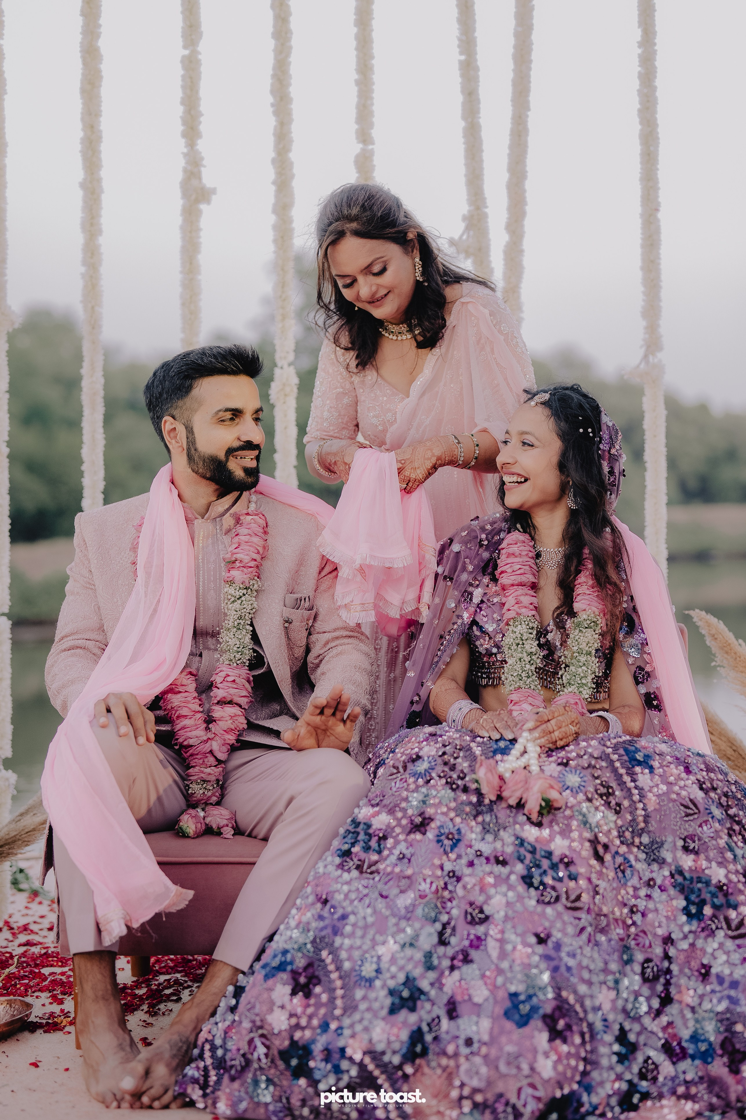 Varamala Ft. Barbie & Aneesh. Fine art Wedding Photographers in India & Canada