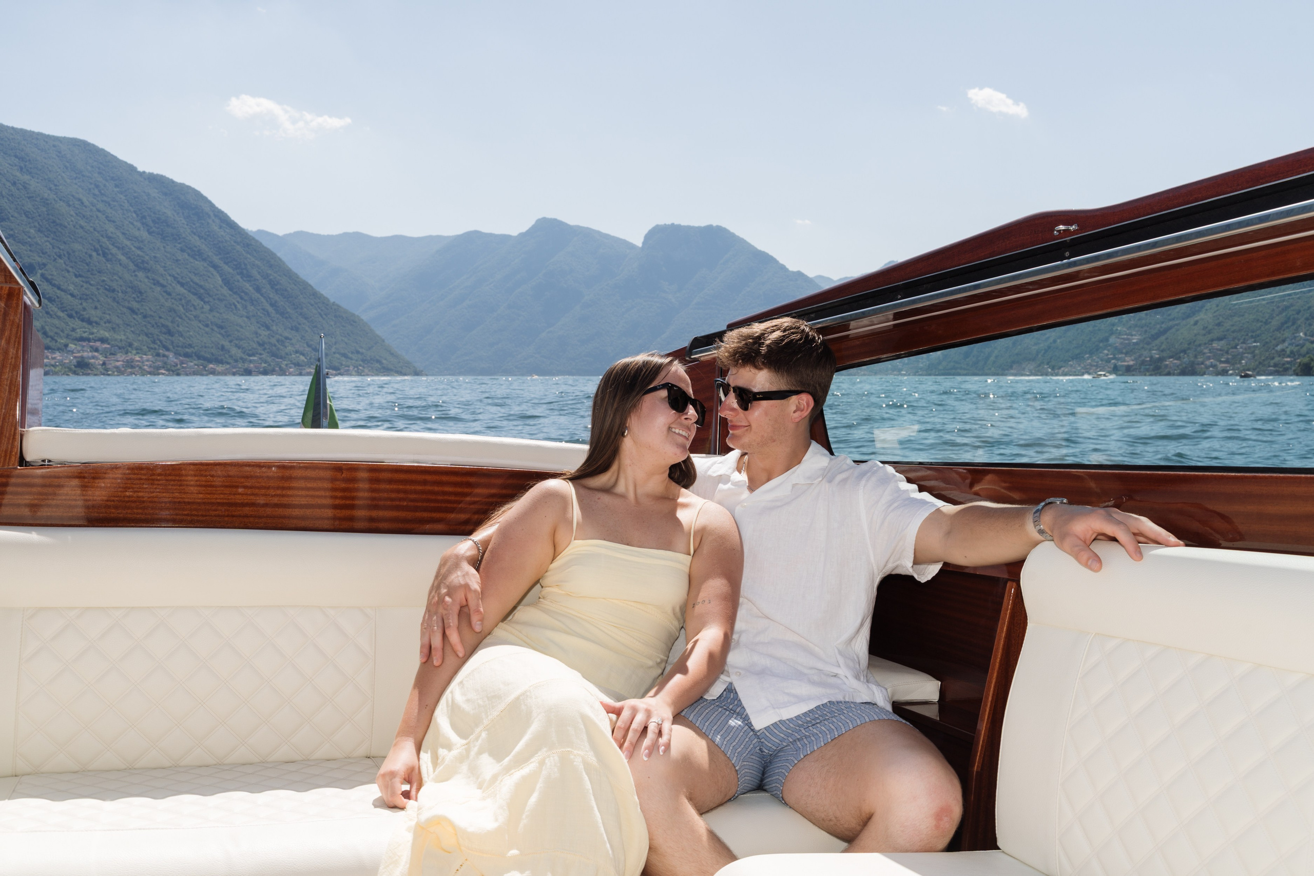 Boat Proposal in Lake Como. Lake Como Proposal Photographer | Surprise Proposals & Engagements