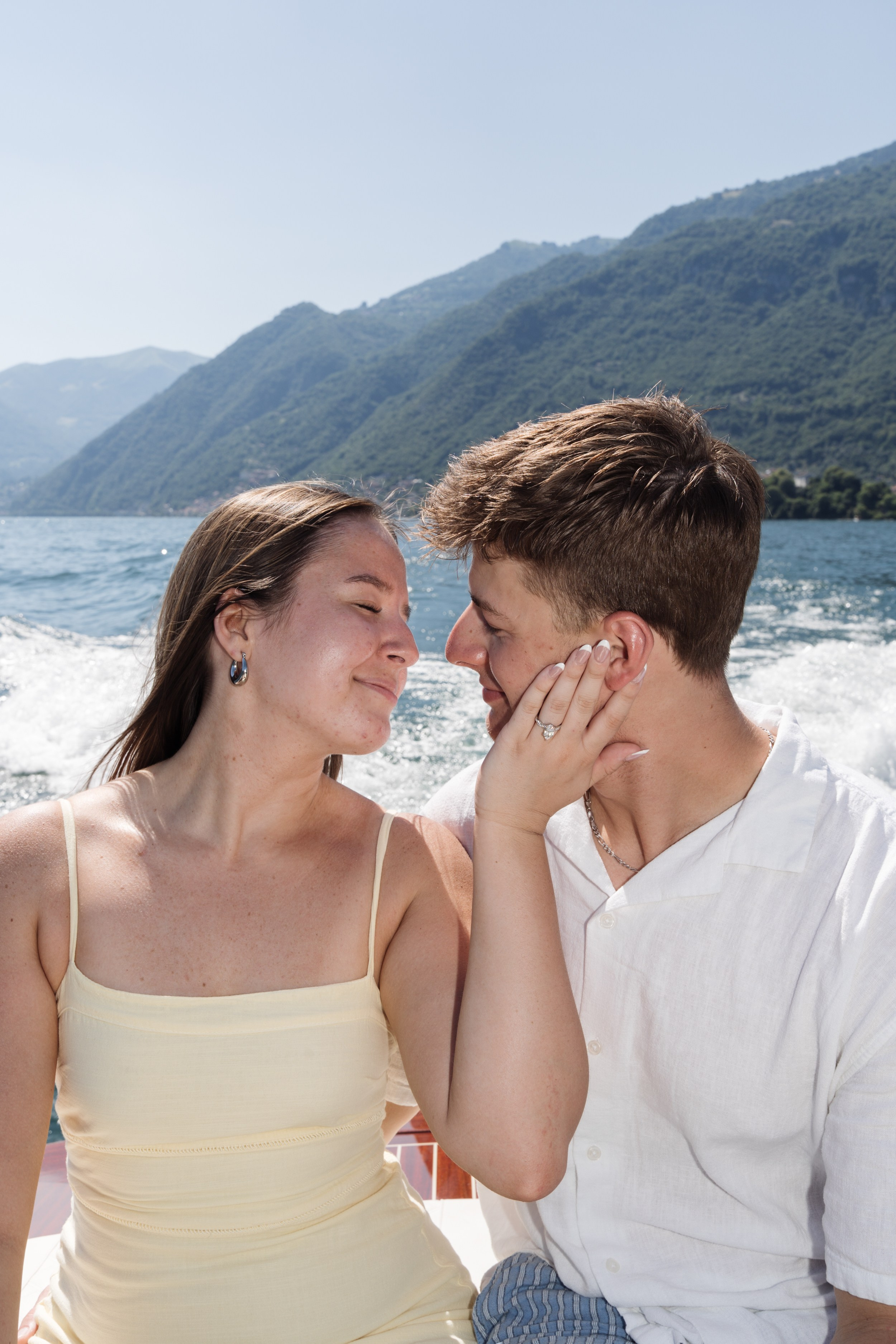 Boat Proposal in Lake Como. Lake Como Proposal Photographer | Surprise Proposals & Engagements