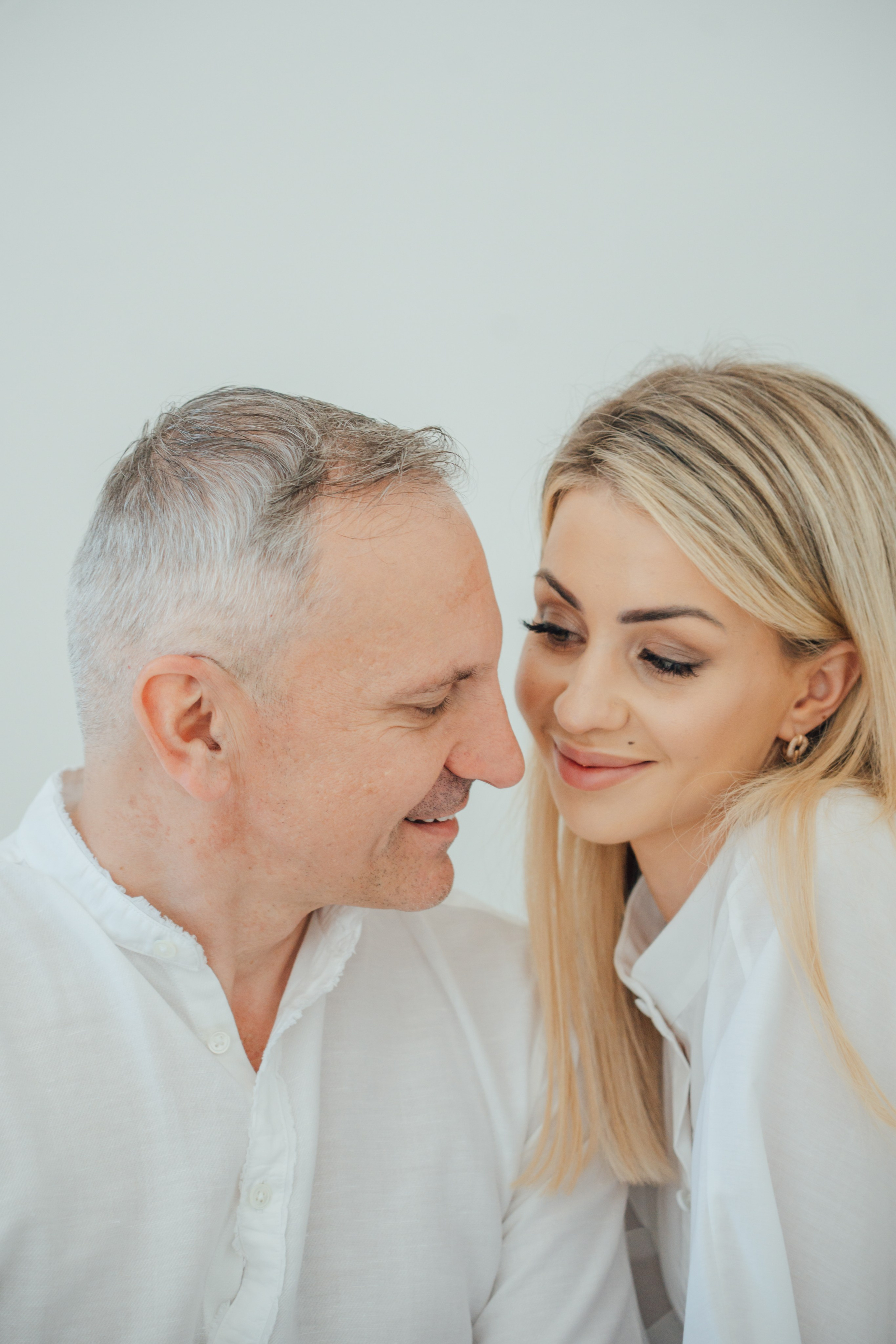 Studio photo shoot for a couple. Portrait and wedding photographer in New York