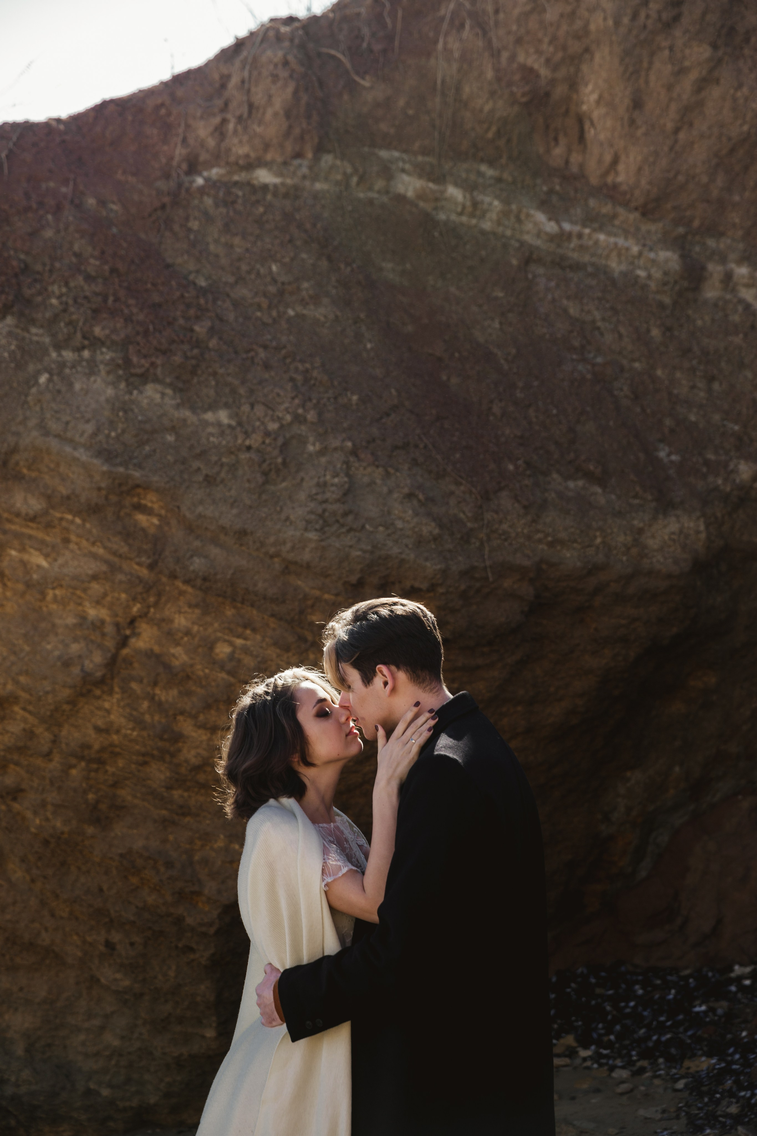 Sunset seaside wedding photography with romantic atmosphere, Italy coast