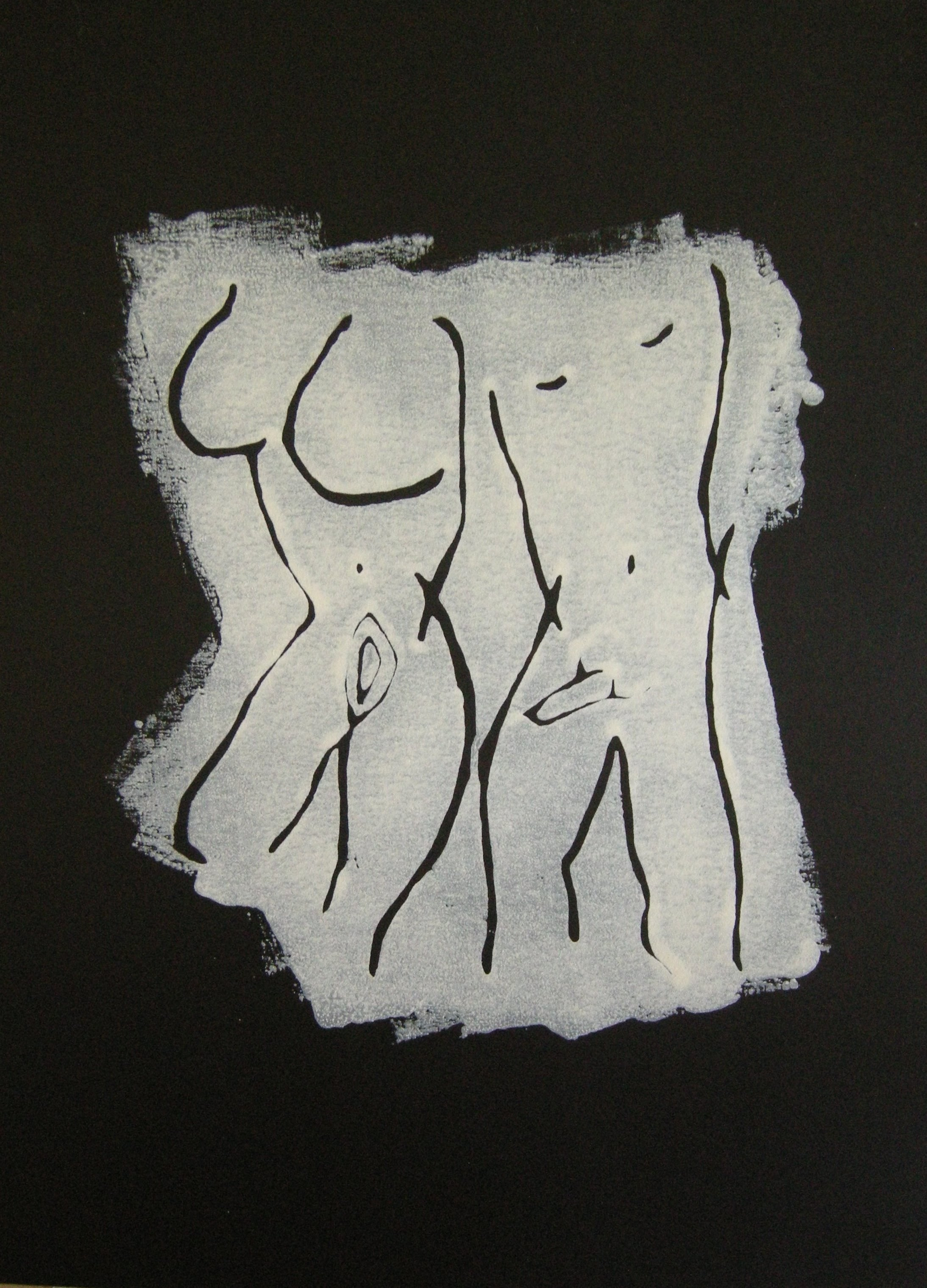 Akt 2025 - 20x20 auf schwarzem Papier 20x30