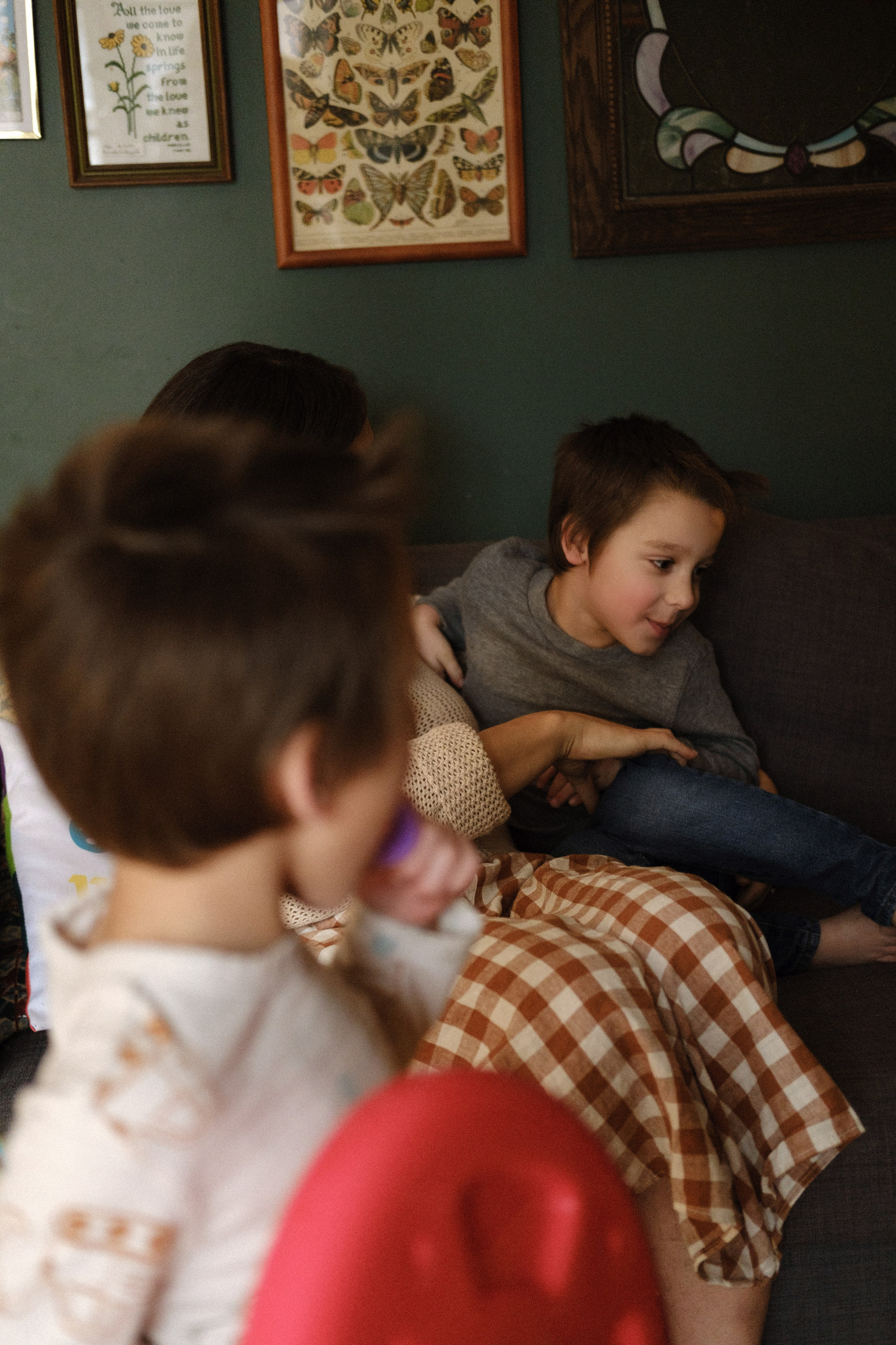 Authentic moments of twin boys in their own time and space during a photo session