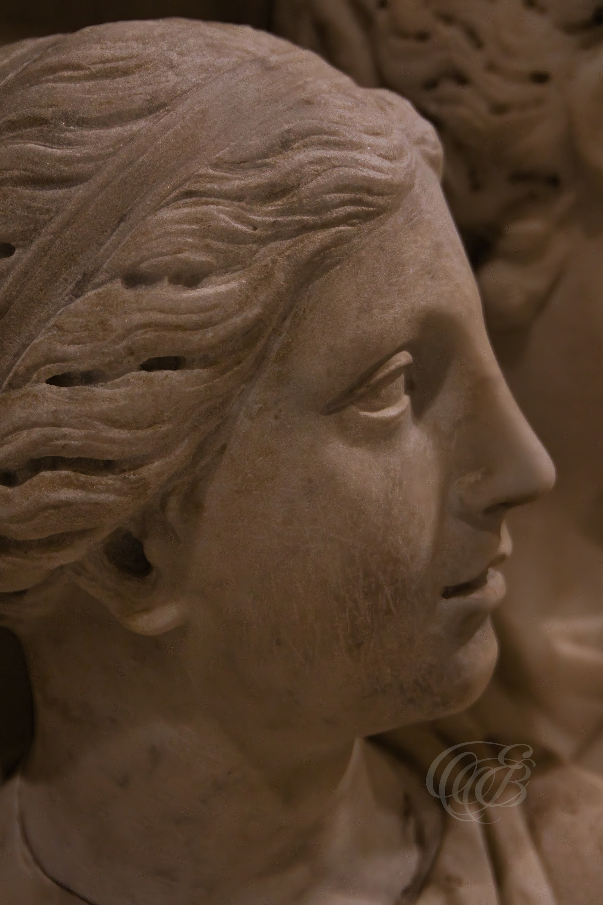 Photography of Italy — Rome, Italy, Capitoline Hill Marble Sarcophagus Detail of a Young Girl’s Face — Eduardo Bartoli Fine Art & Travel Photography