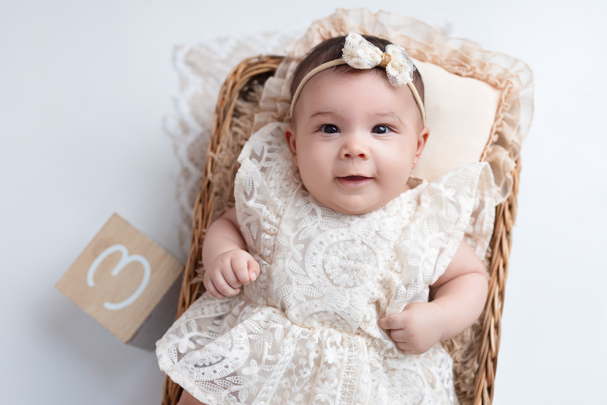 Elisa 3 months old. Professional family, maternity & newborn photographer in North Charleston, SC, creating timeless portraits