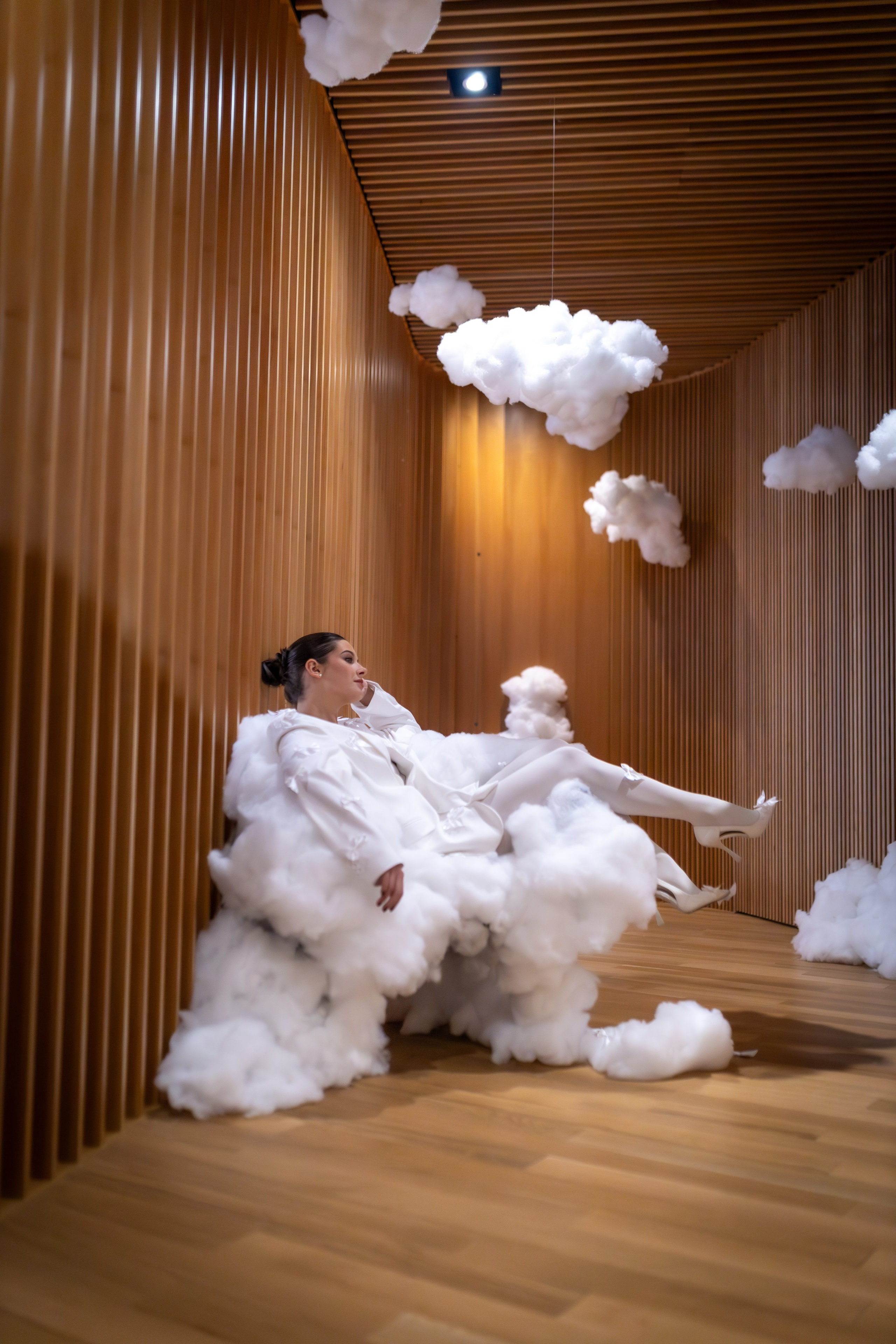 Bold & Timeless: Shelby Morisseau’s Unstoppable Elegance in White. ProFly.club — Professional aerial filming in Calgary