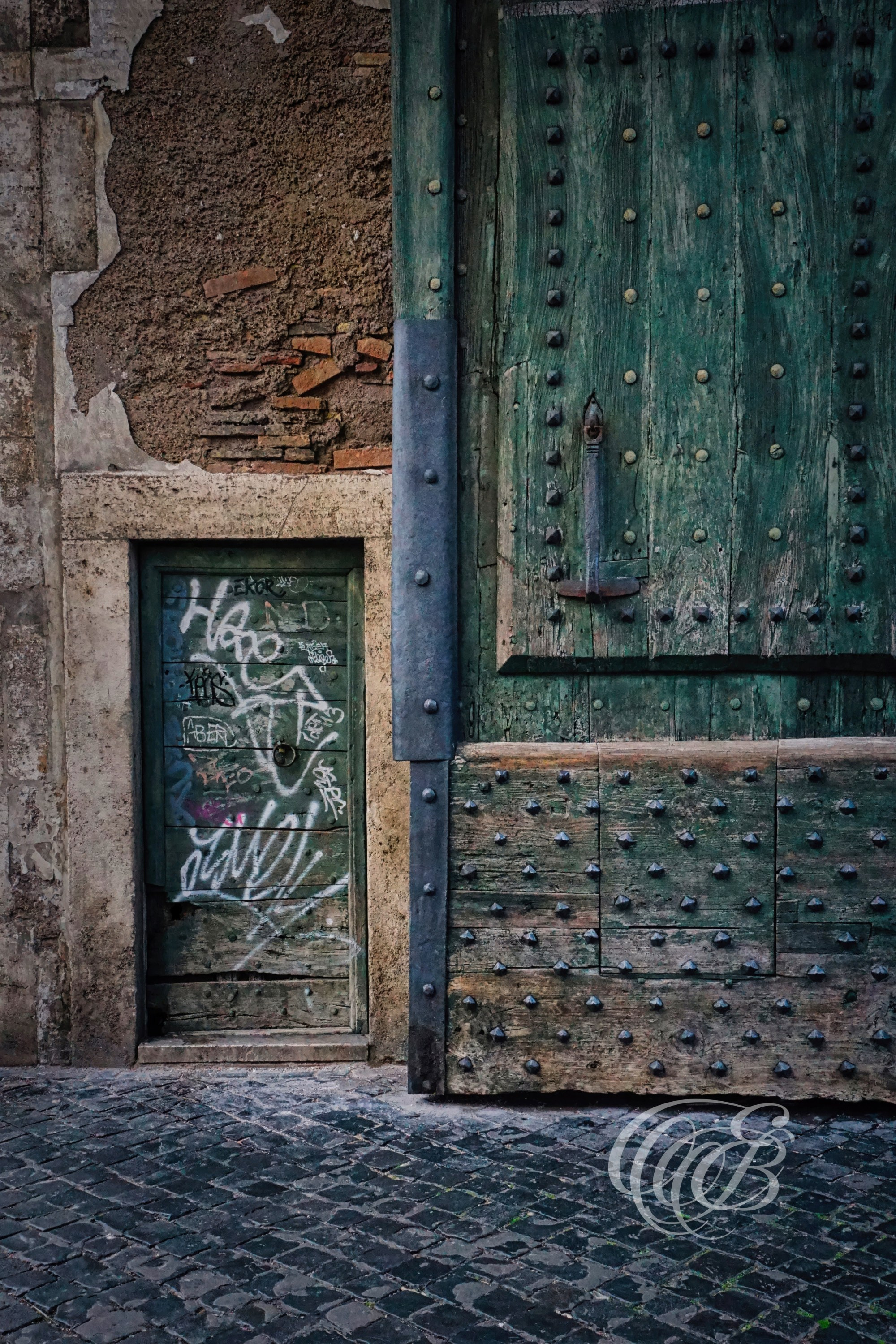 Photography of Italy — Rome, Detail of the Open Door and Floor at Porta del Popolo — Eduardo Bartoli Fine Art & Travel Photography