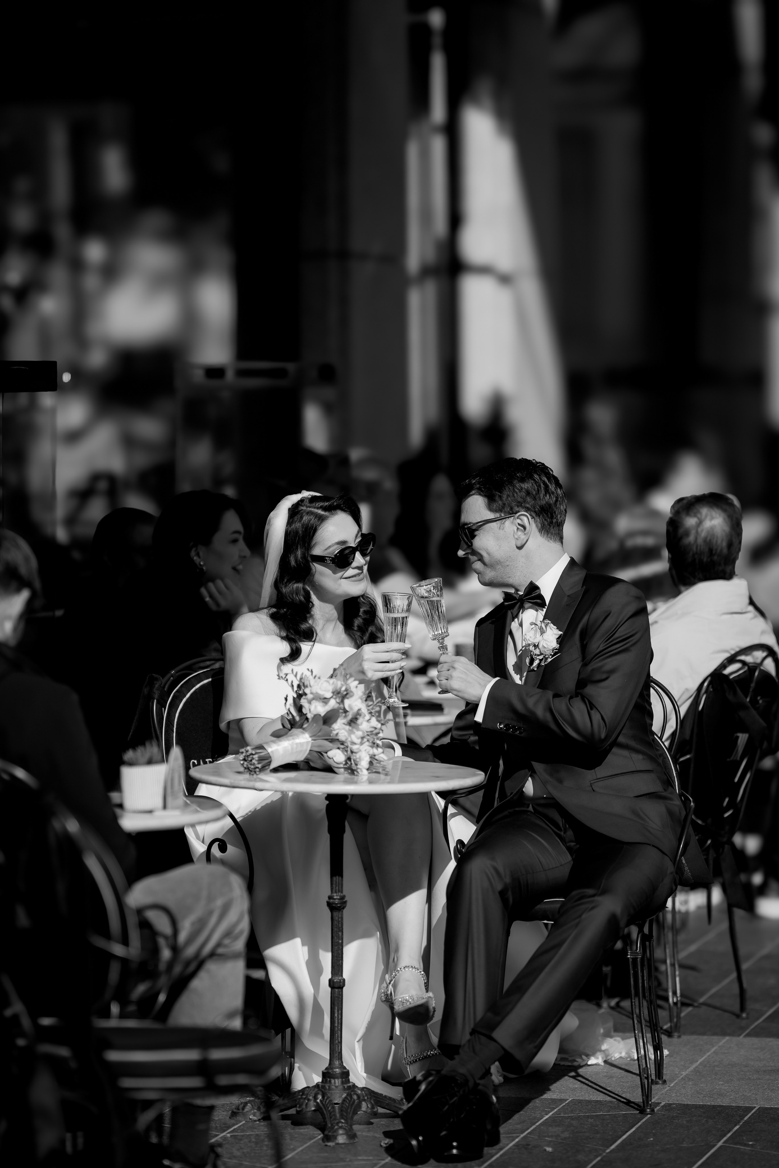 refined couple portrait during golden hour