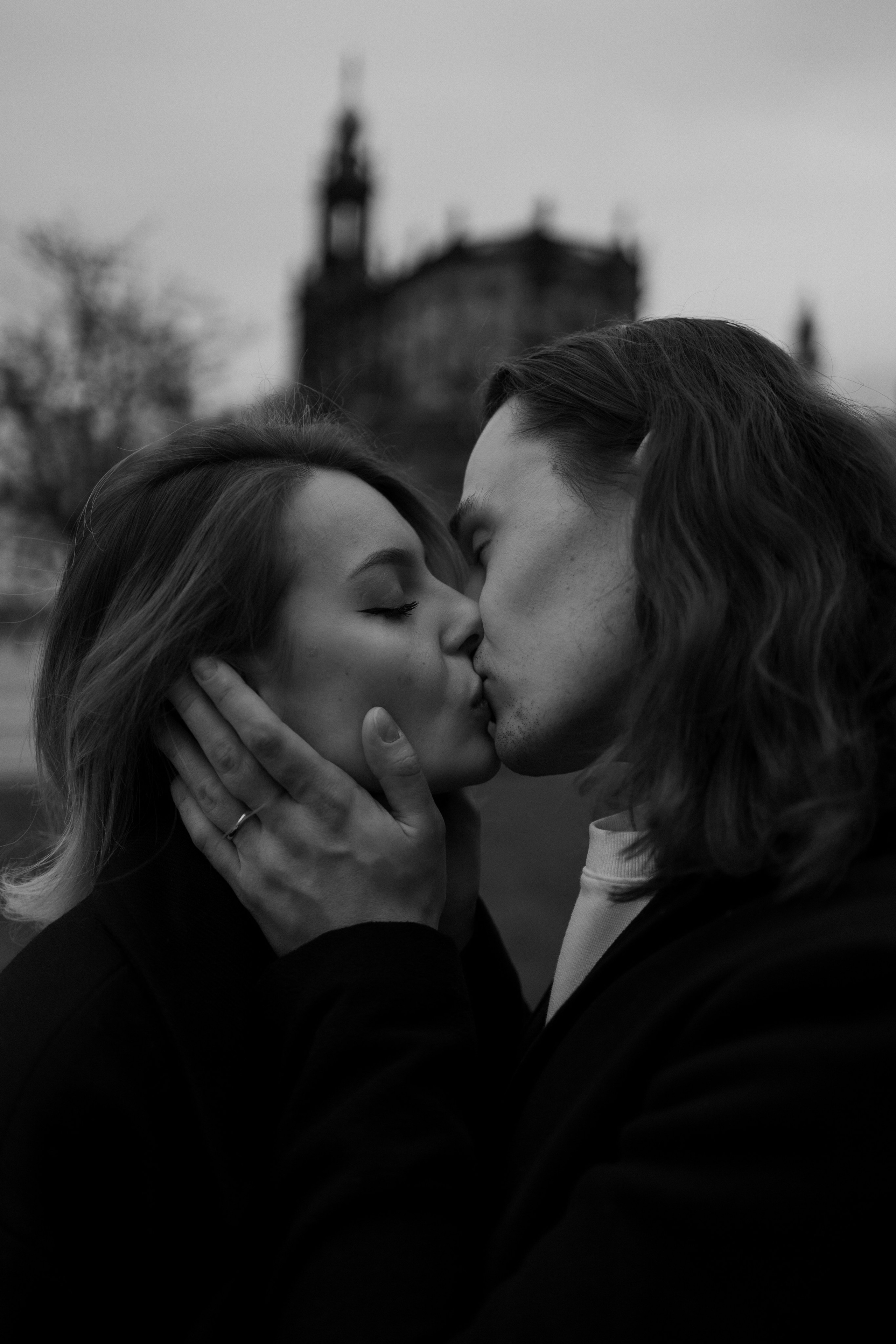 Black&White Love Story in Dresden. Emotional&Cinematic Couple Photography by Kristina Kozheltsova. Kristina Kozheltsova- Soulful Portrait&Lifestyle&Love Story Photographer in Leipzig, Germany