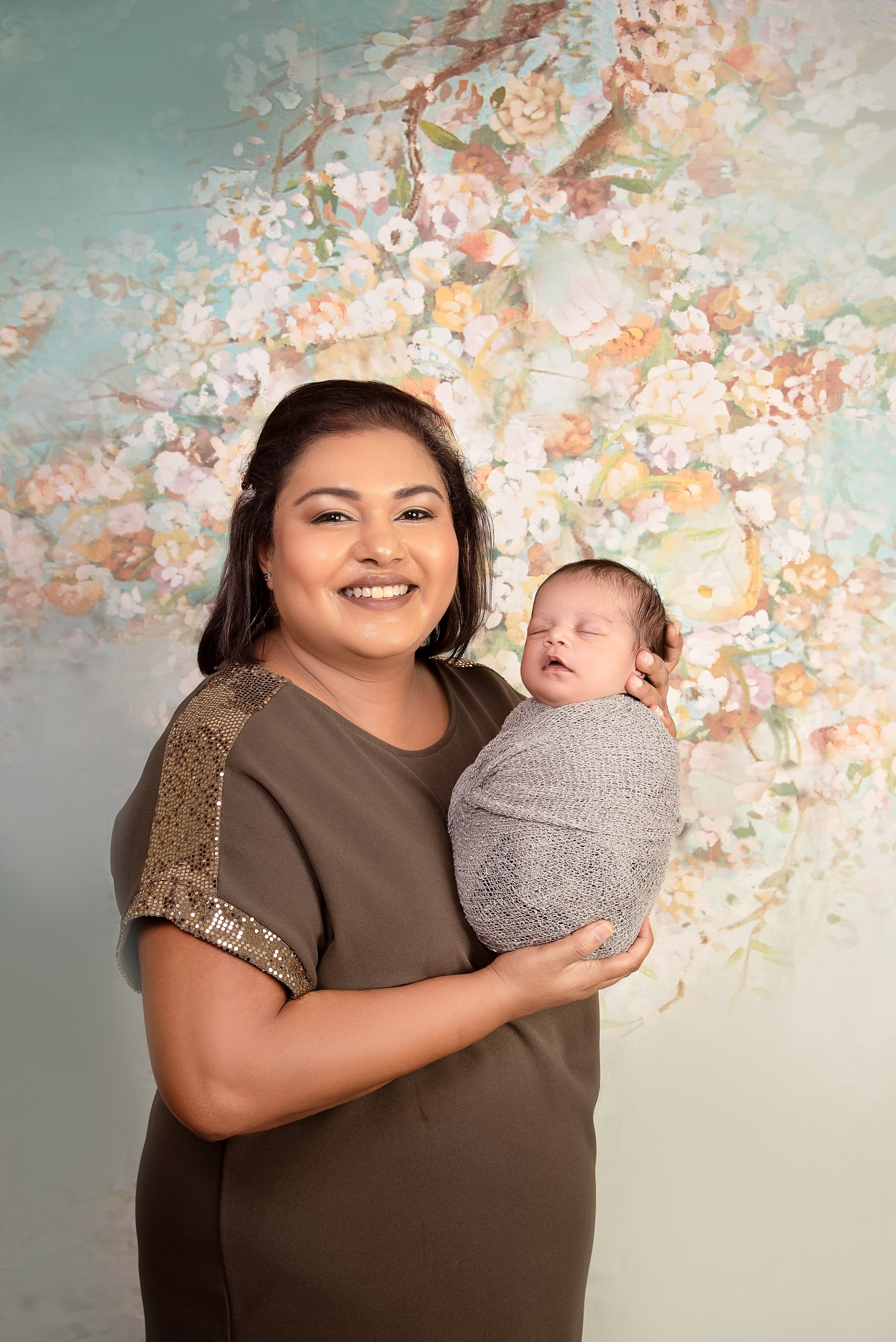 Indian mother with baby boy newborn photo shoot Mombasa Kenya