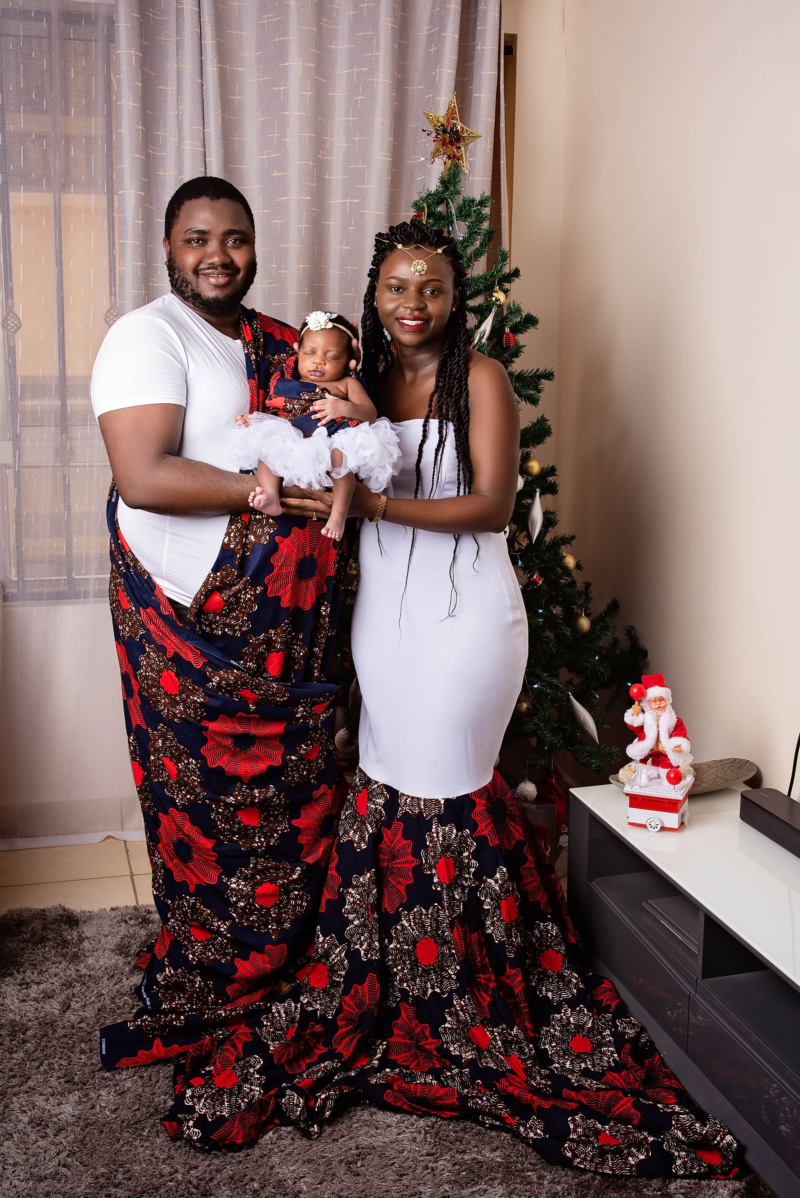 Beautiful Black family with father mother and baby girl Mombasa Nairobi Kenya  