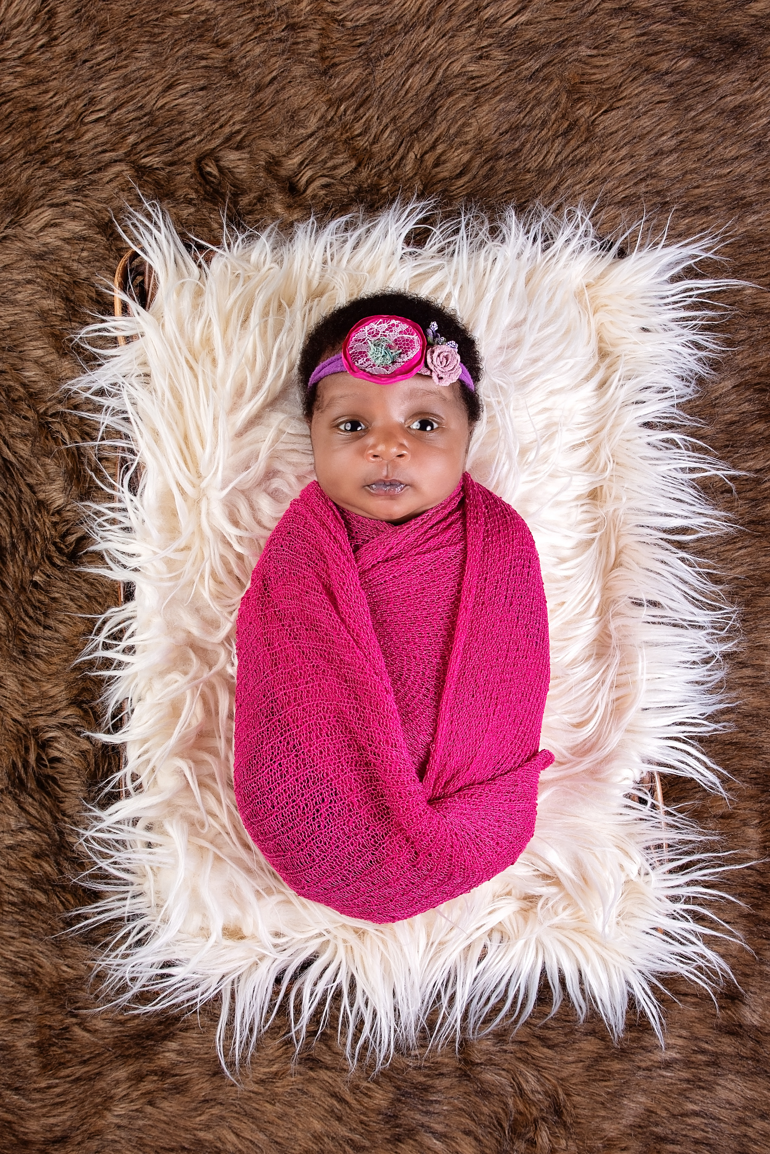 African wrapped 1 month baby girl newborn photo shoot Eldoret Kenya 