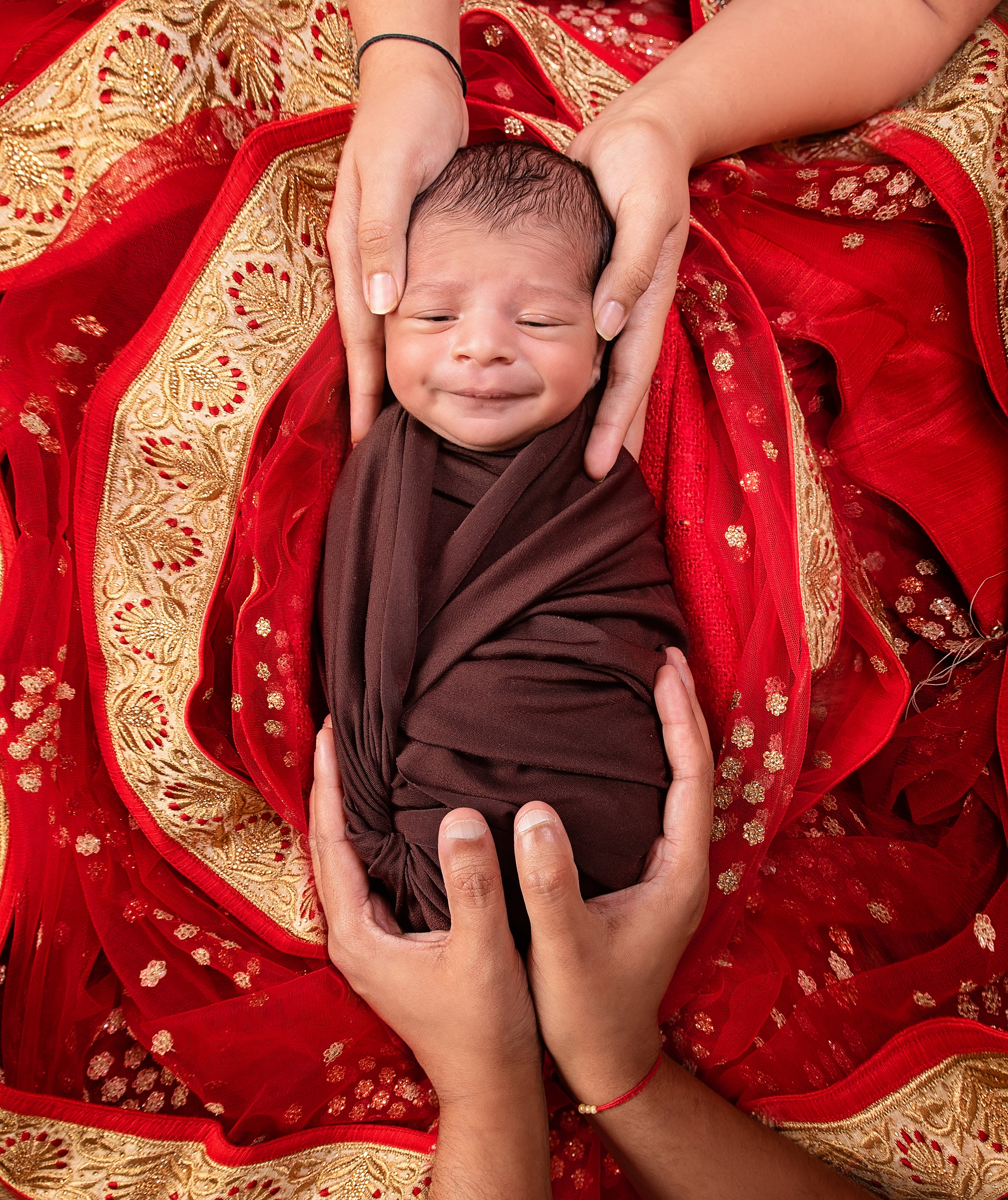 Handsome wrapped Indian 14 days baby boy newborn photo shoot Kisumu Kenya