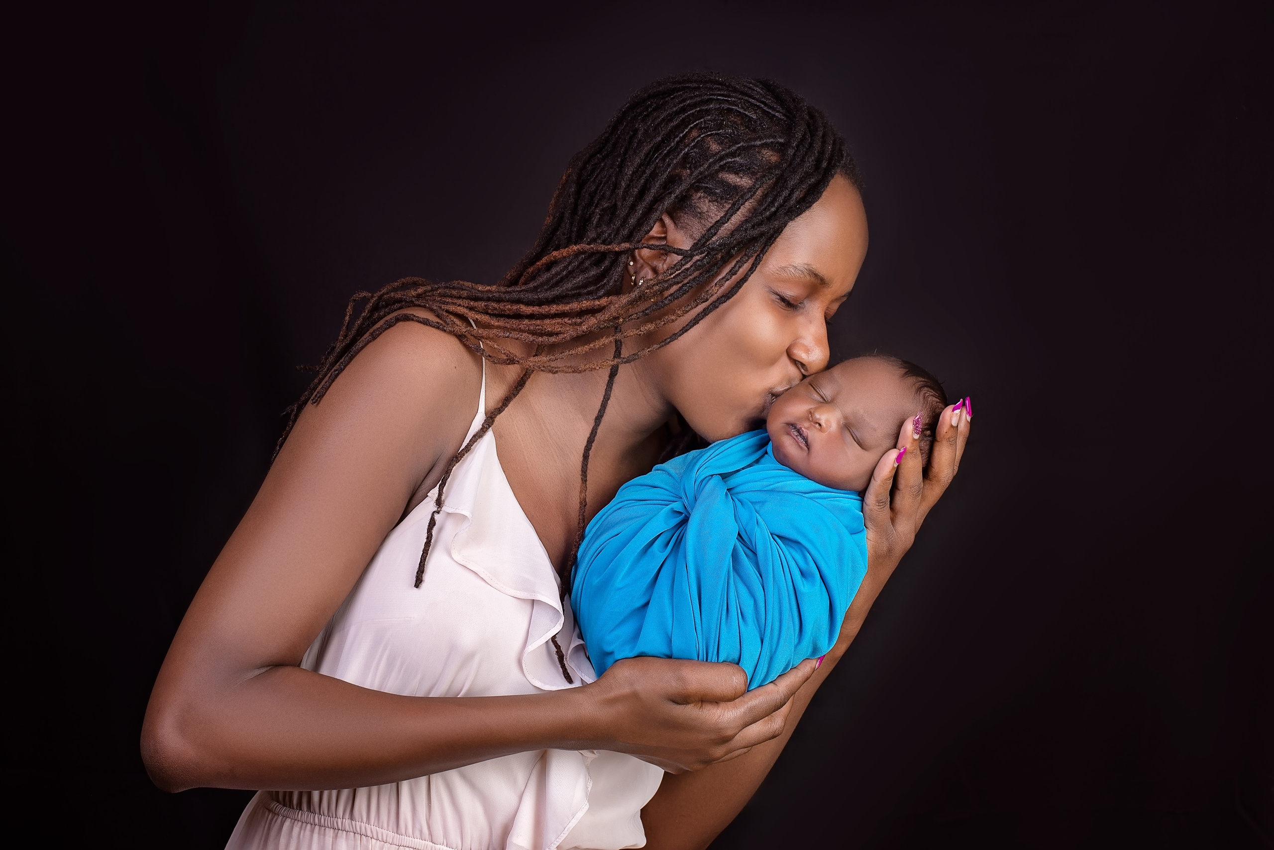 Black African newborn and family photo shoot with mother Nairobi Kenya