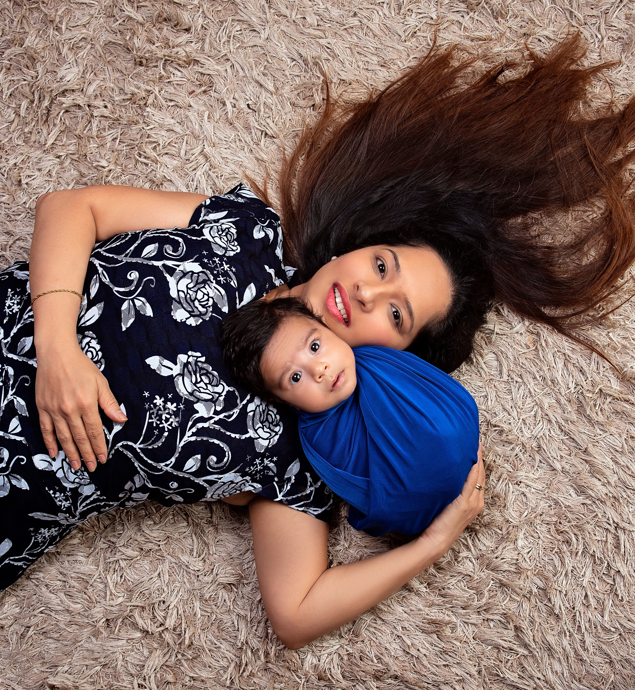 Asian Indian mother with 2 months newborn baby boy photo shoot Kisumu Kenya 