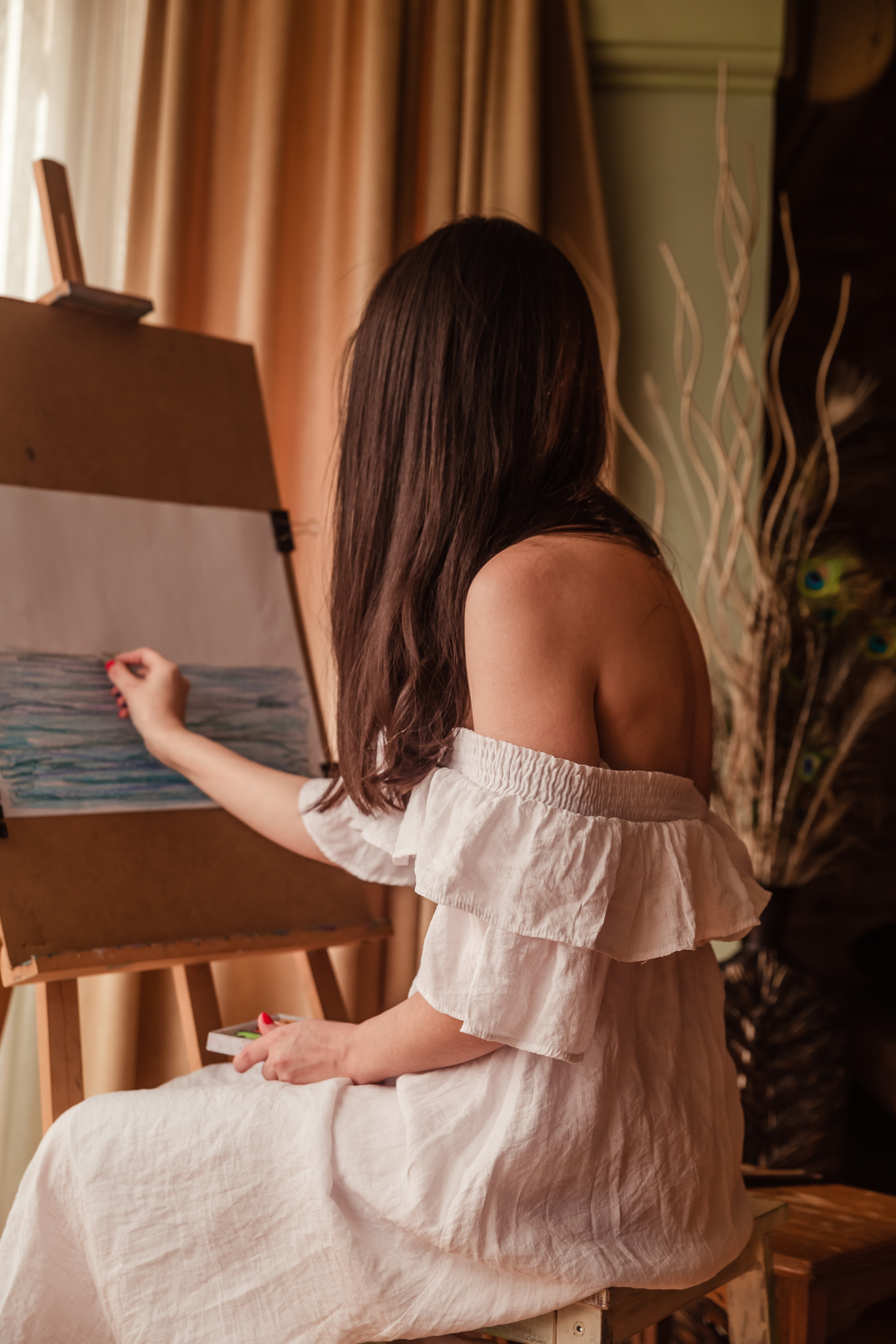 Content photo session in home studio