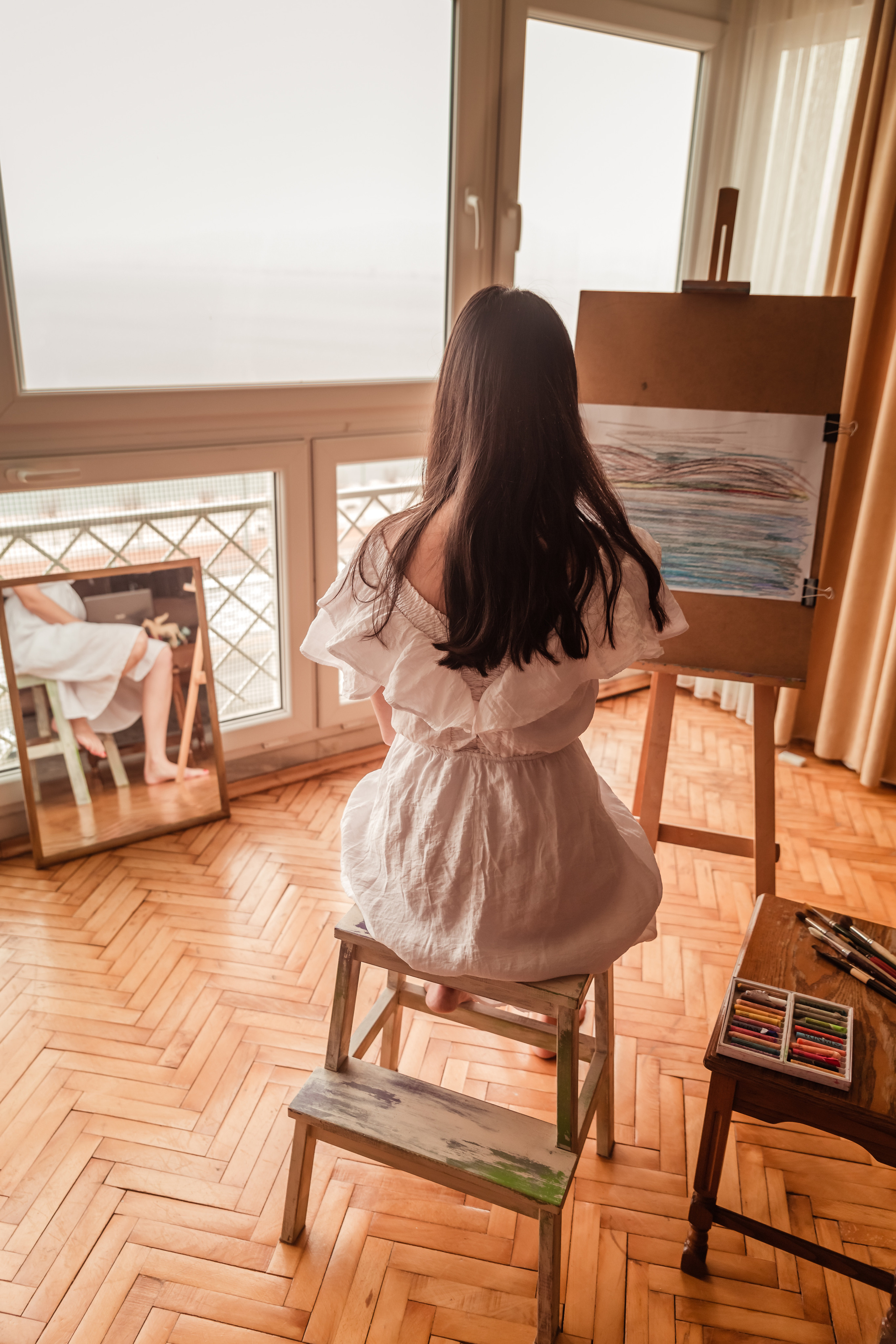 Content photo session in home studio