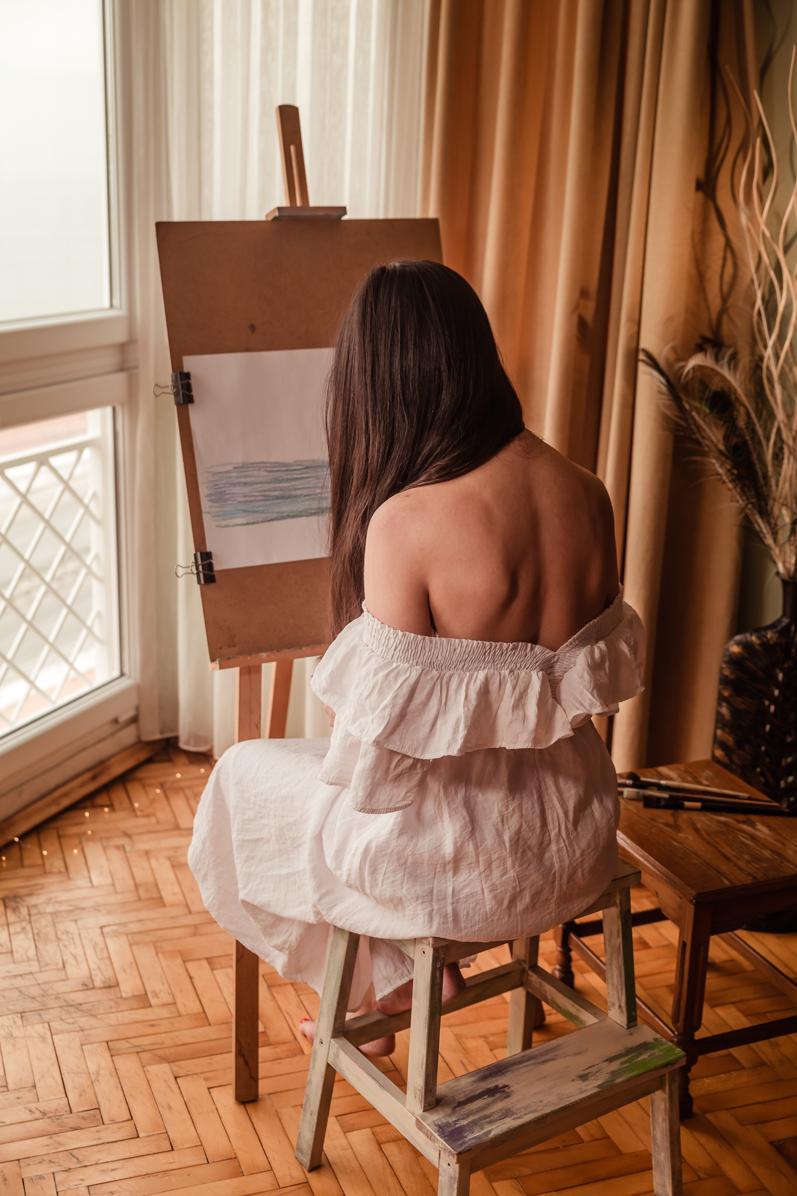 Content photo session in home studio