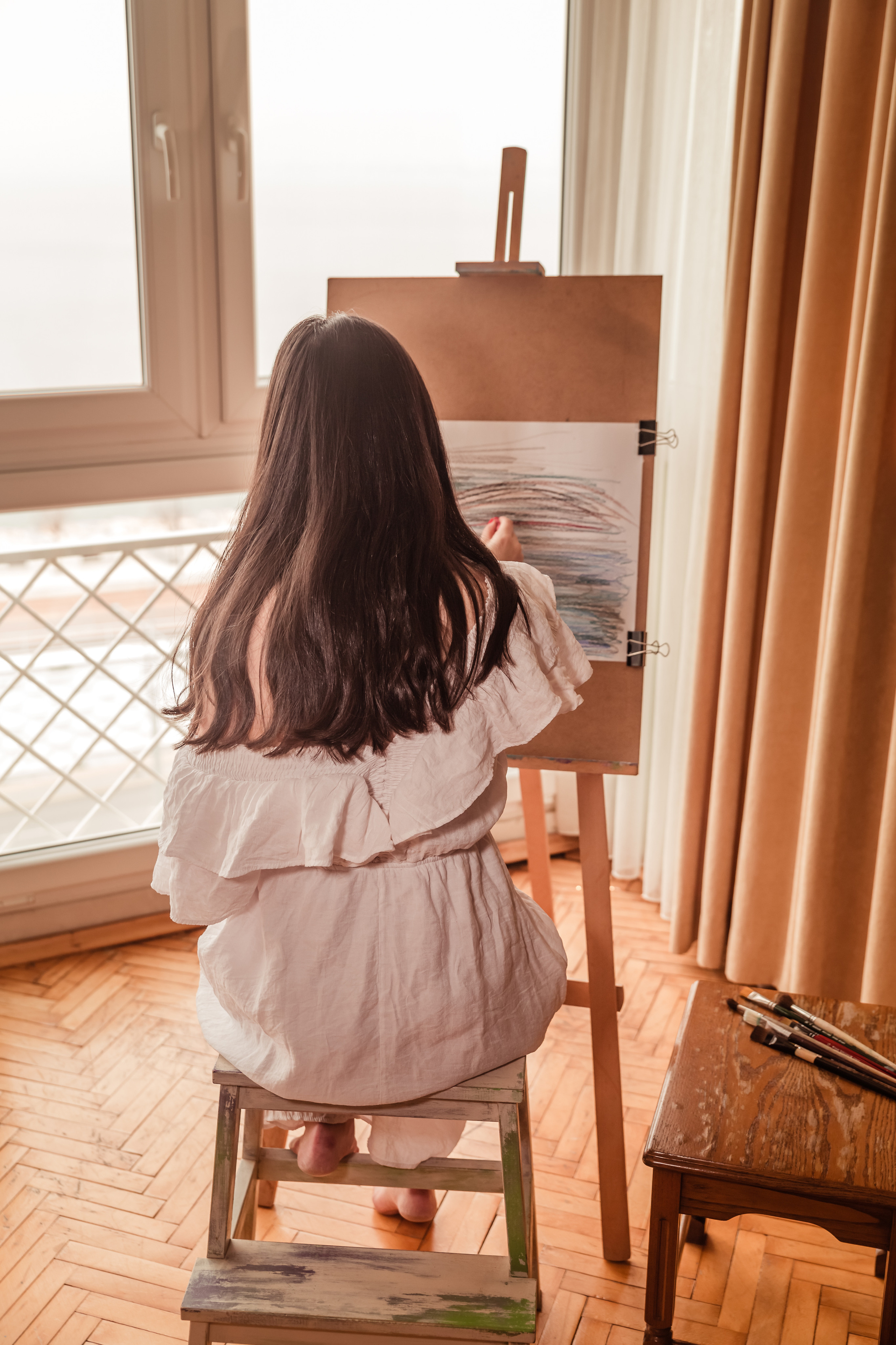 Content photo session in home studio