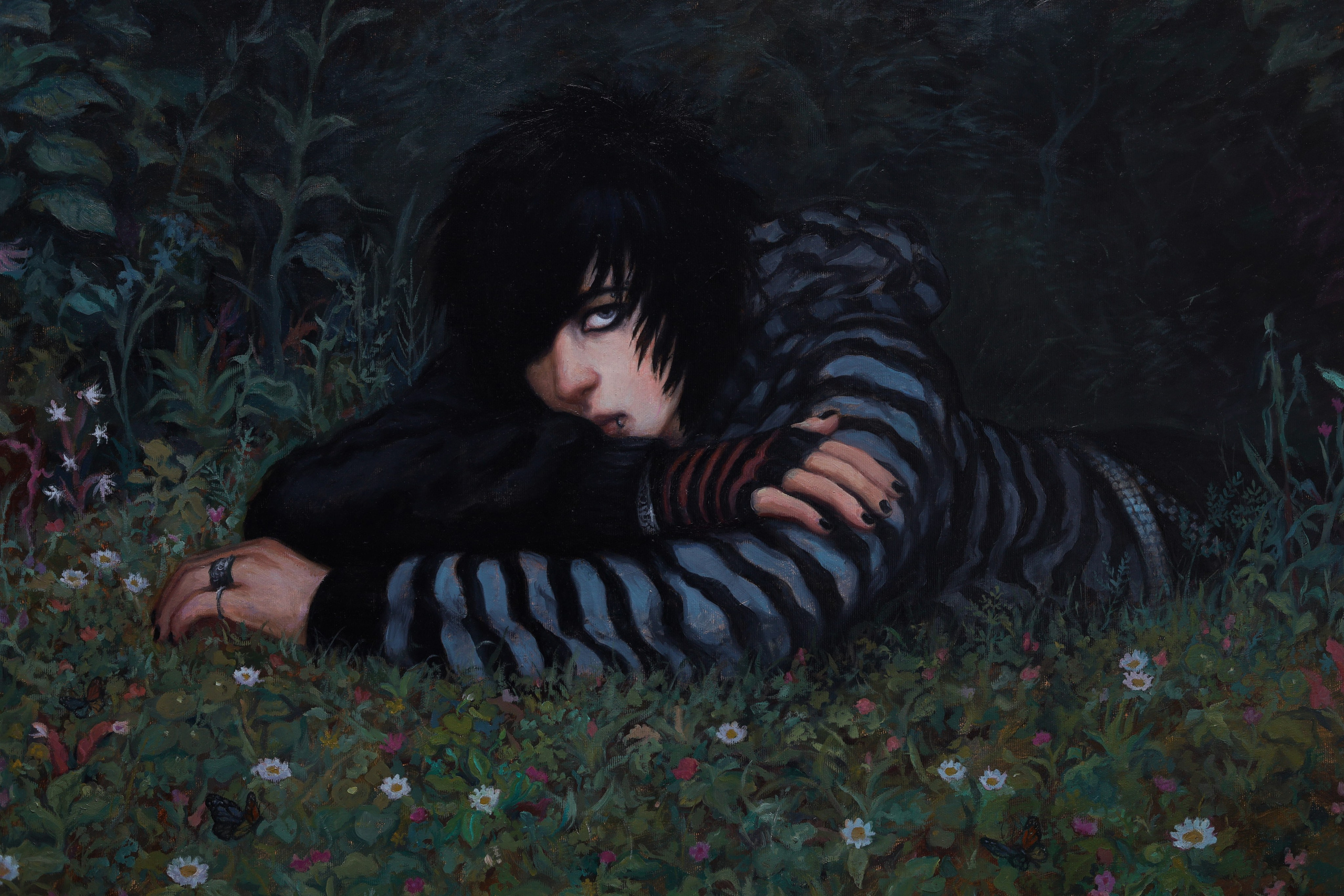 Go Touch Grass! , oil on canvas, Barbara Cabral. Barbara Cabral