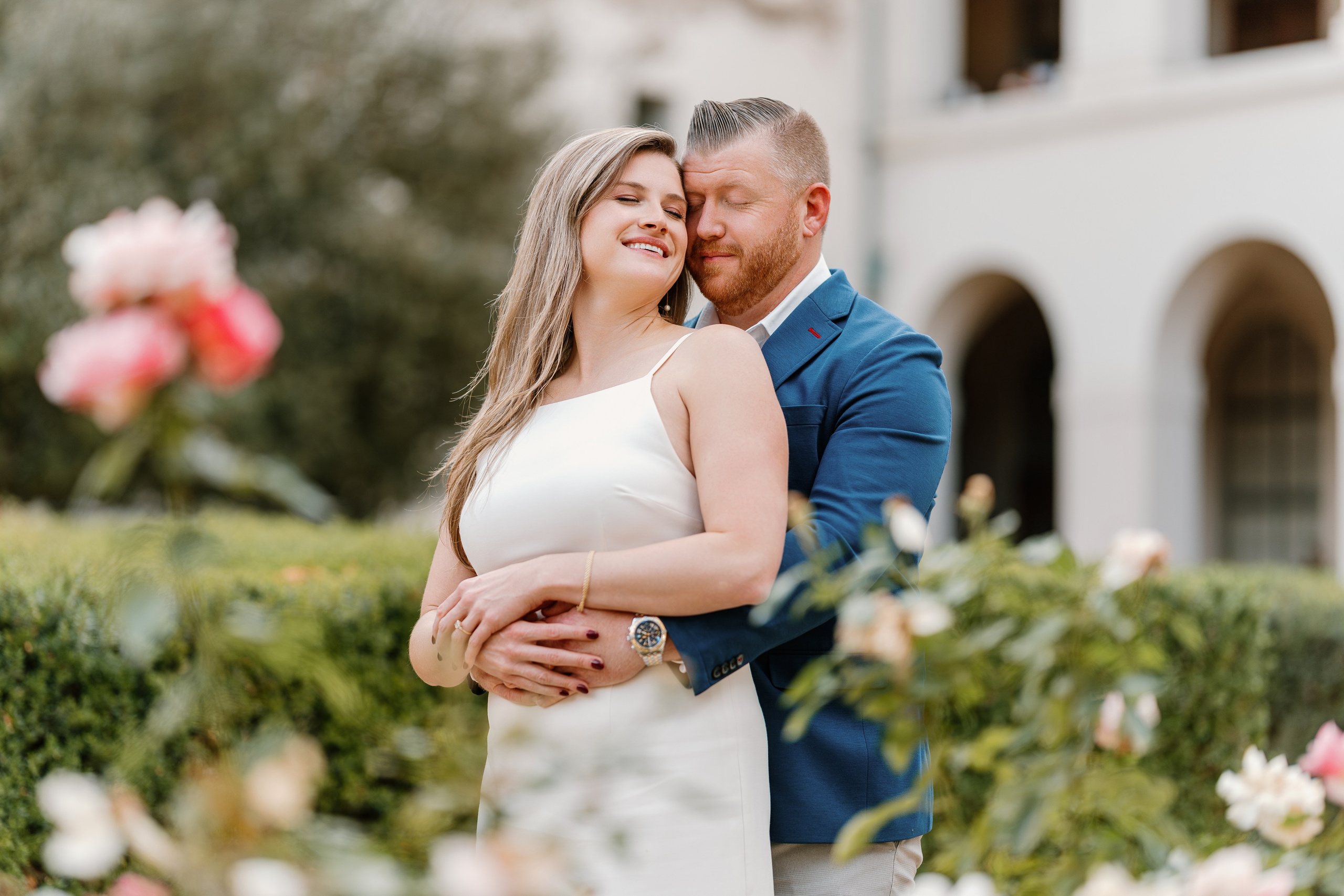 Engagement Session at Pasadena City Hall light and airy photo
