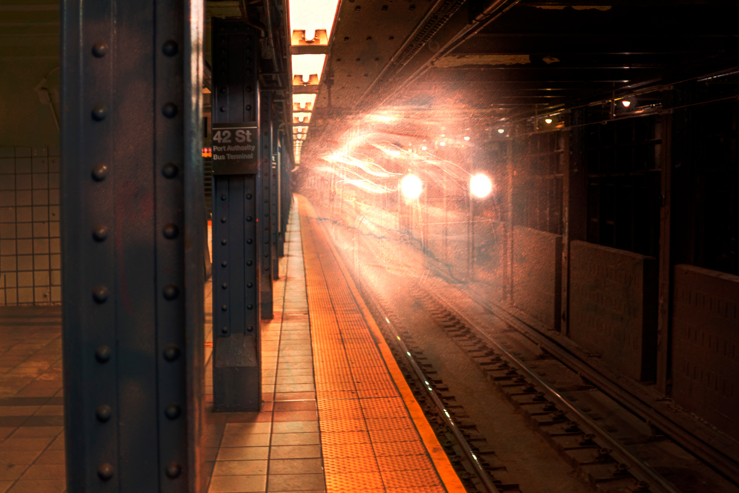 The 42nd Street station is an old and historic location, with its original platforms having been opened in 1904. When it's empty at night, it's somehow eerie. Boo!