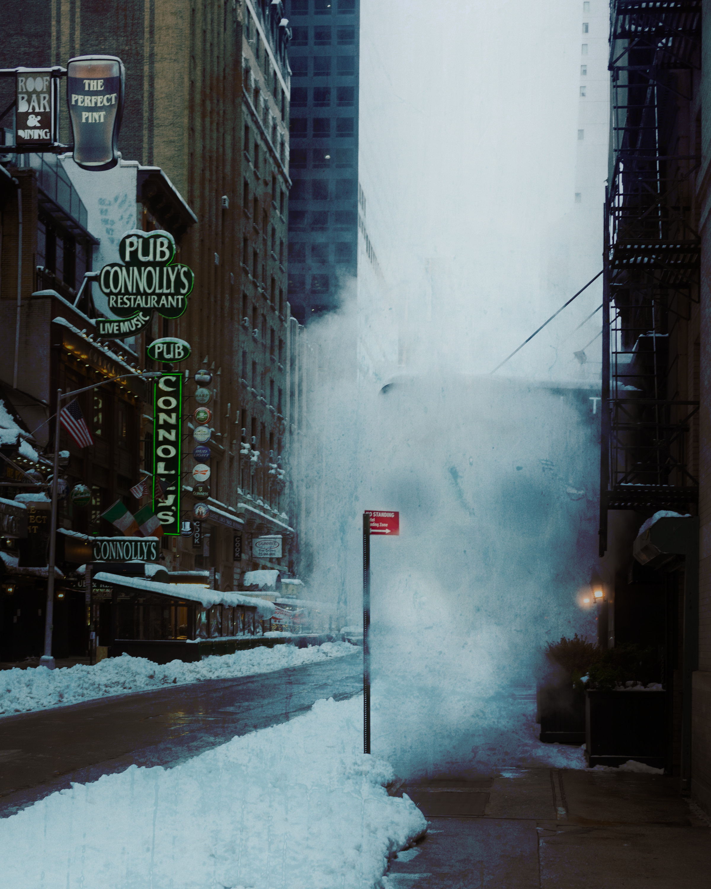 The clouds emanating from tunnels beneath Manhattan connect us with the steam era, adding a touch of the past to modern-day New York City. At times, they evoke feelings of the supernatural, creating a slightly eerie atmosphere.