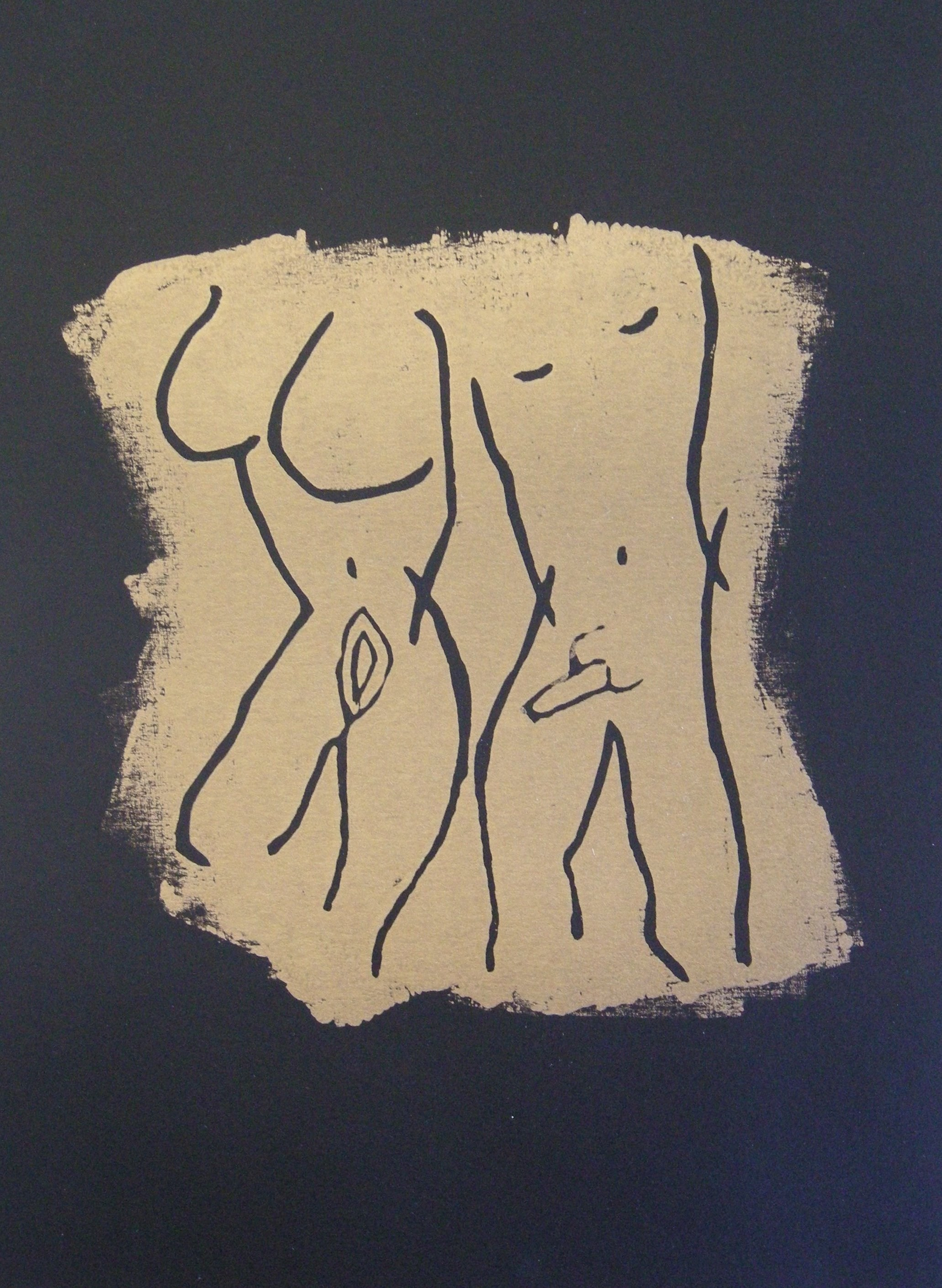 Akt 2025 - 20x20 auf schwarzem Papier 20x30
