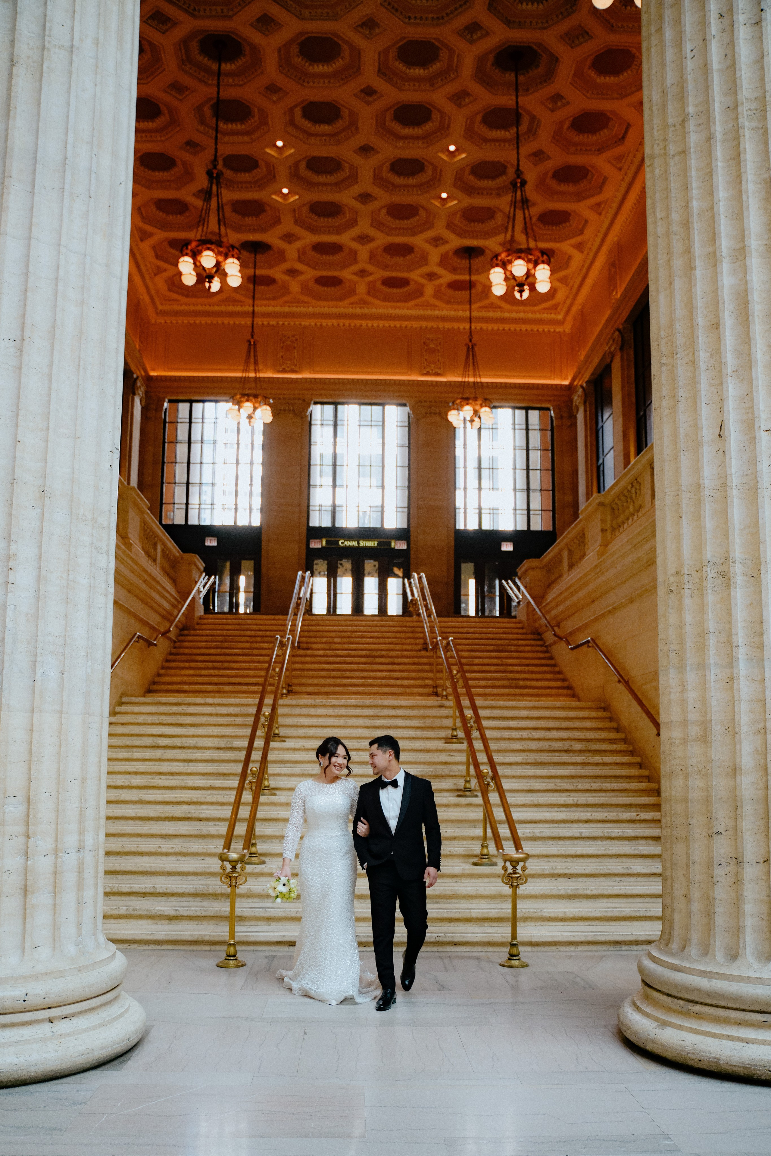 Wedding Portrait at Union Station Chicago
