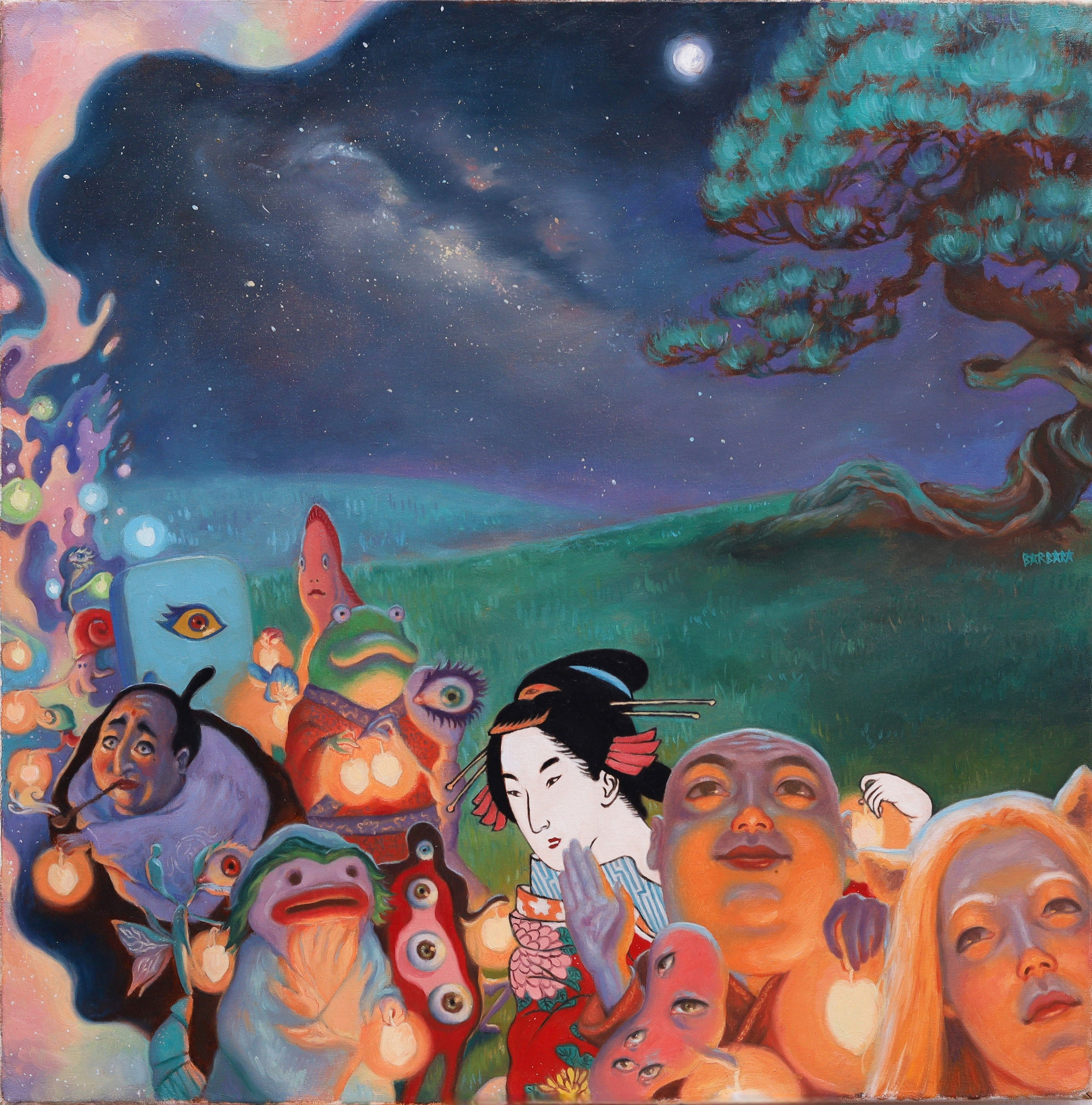 Hyakki Yagyō, oil painting, Barbara Cabral. Barbara Cabral