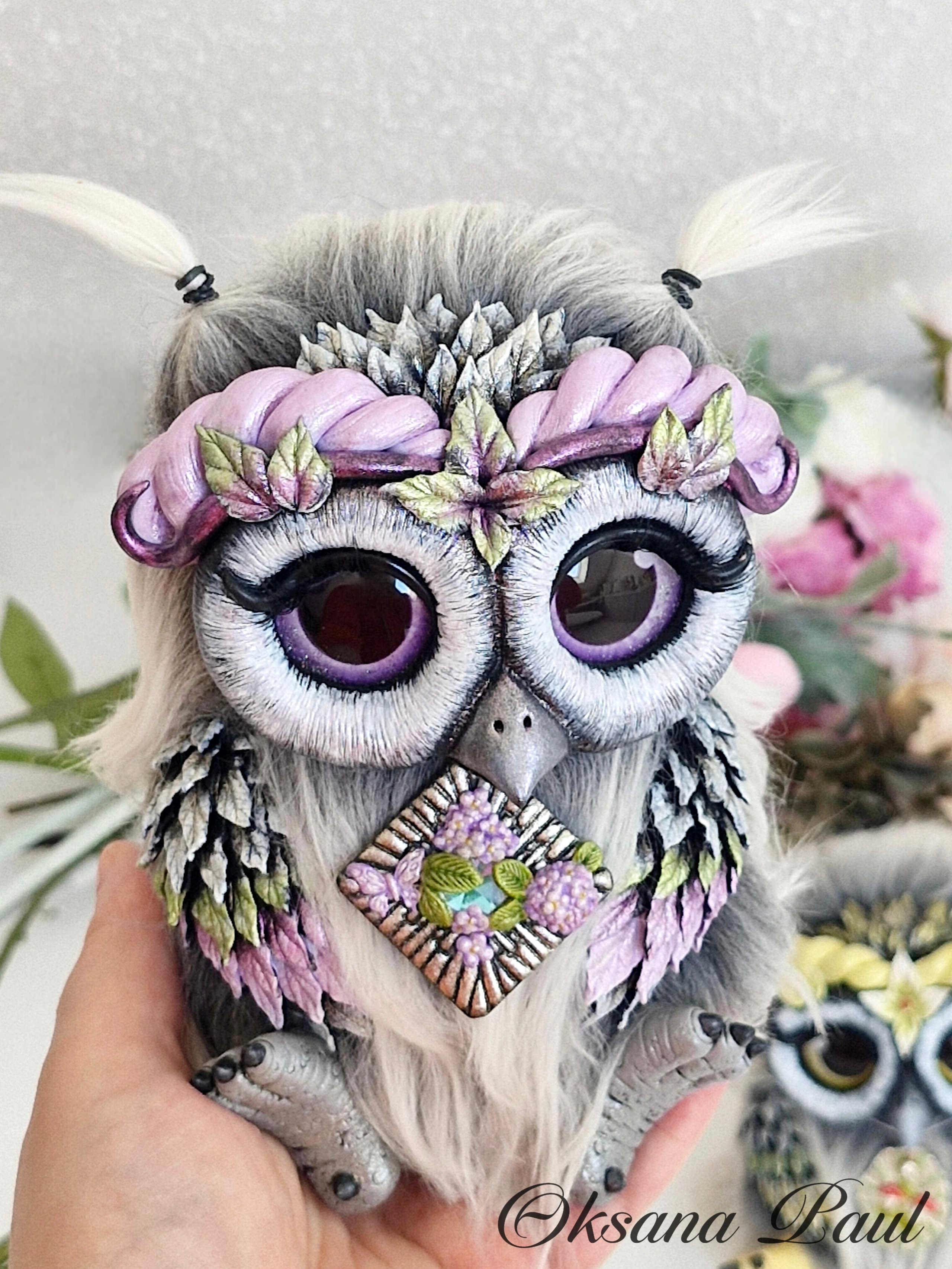 Авторская серия совят / Eulenkollektion ➤. Oksana Paul-Gardinen-Design Oksana Paul ✧ Art of Gardinen & Textile Design ✧ Polymer Clay Art & Handmade Creatures