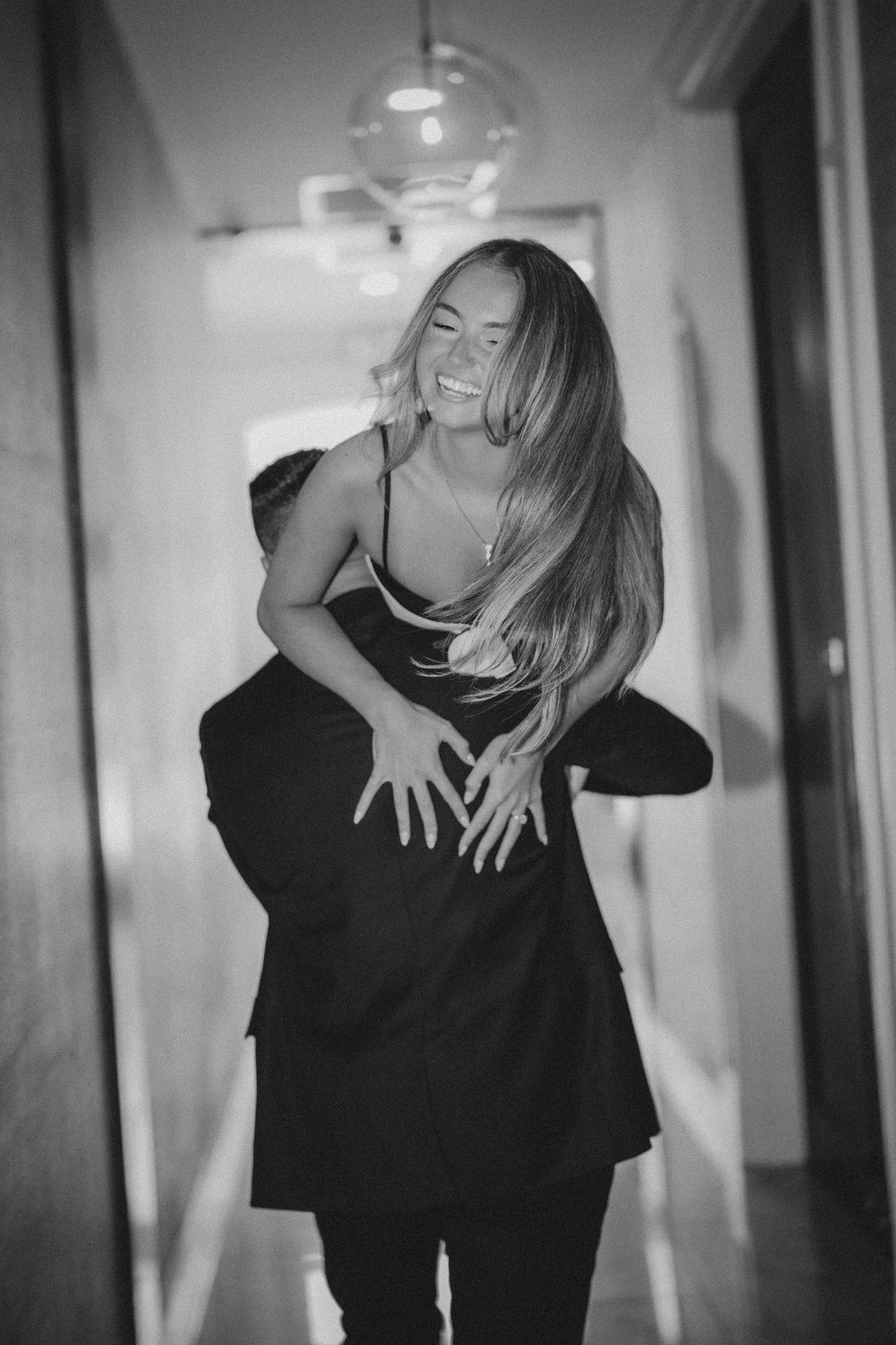 Engagement photo shoot at the hotel. Portrait and wedding photographer in New York