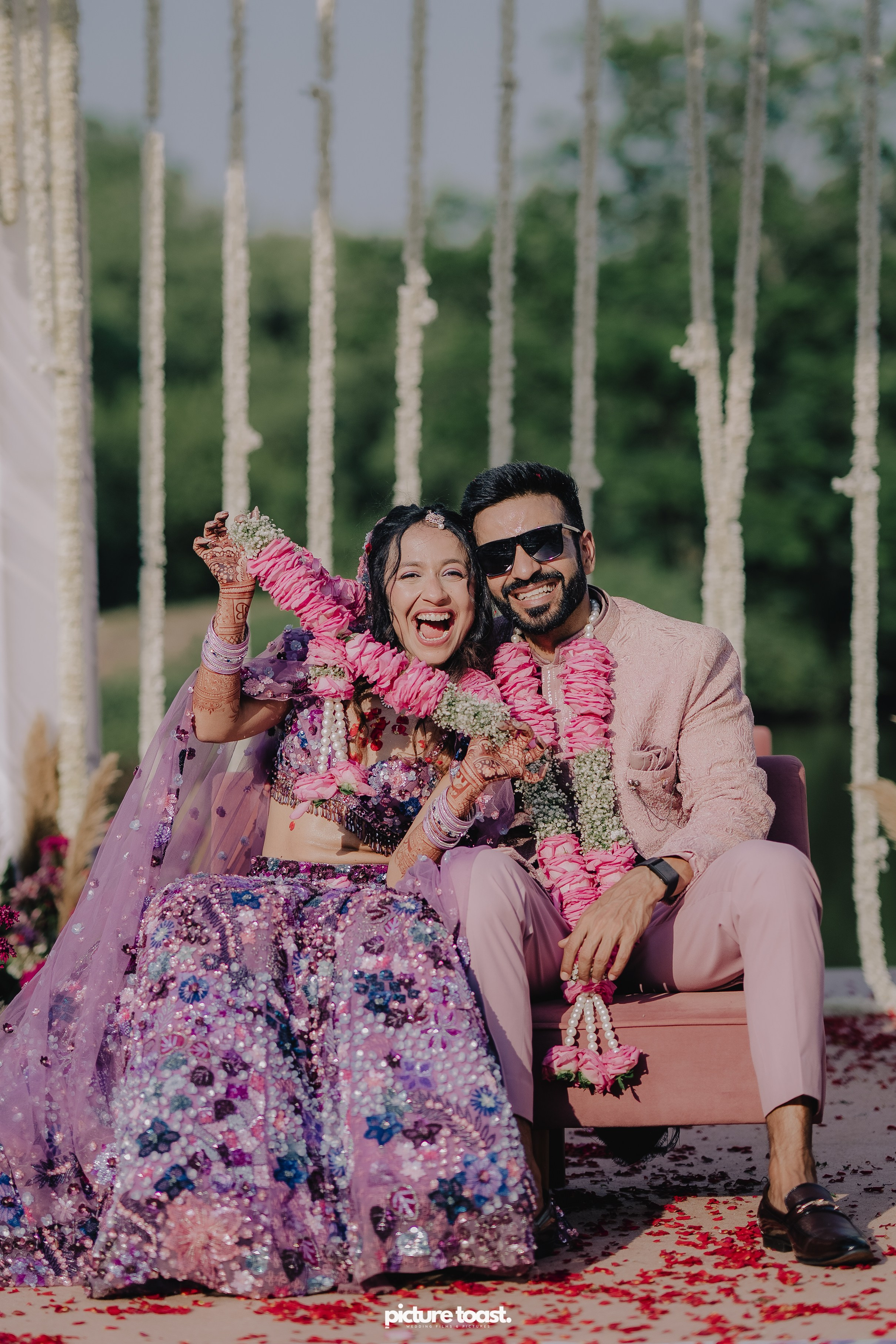 Varamala Ft. Barbie & Aneesh. Fine art Wedding Photographers in India & Canada