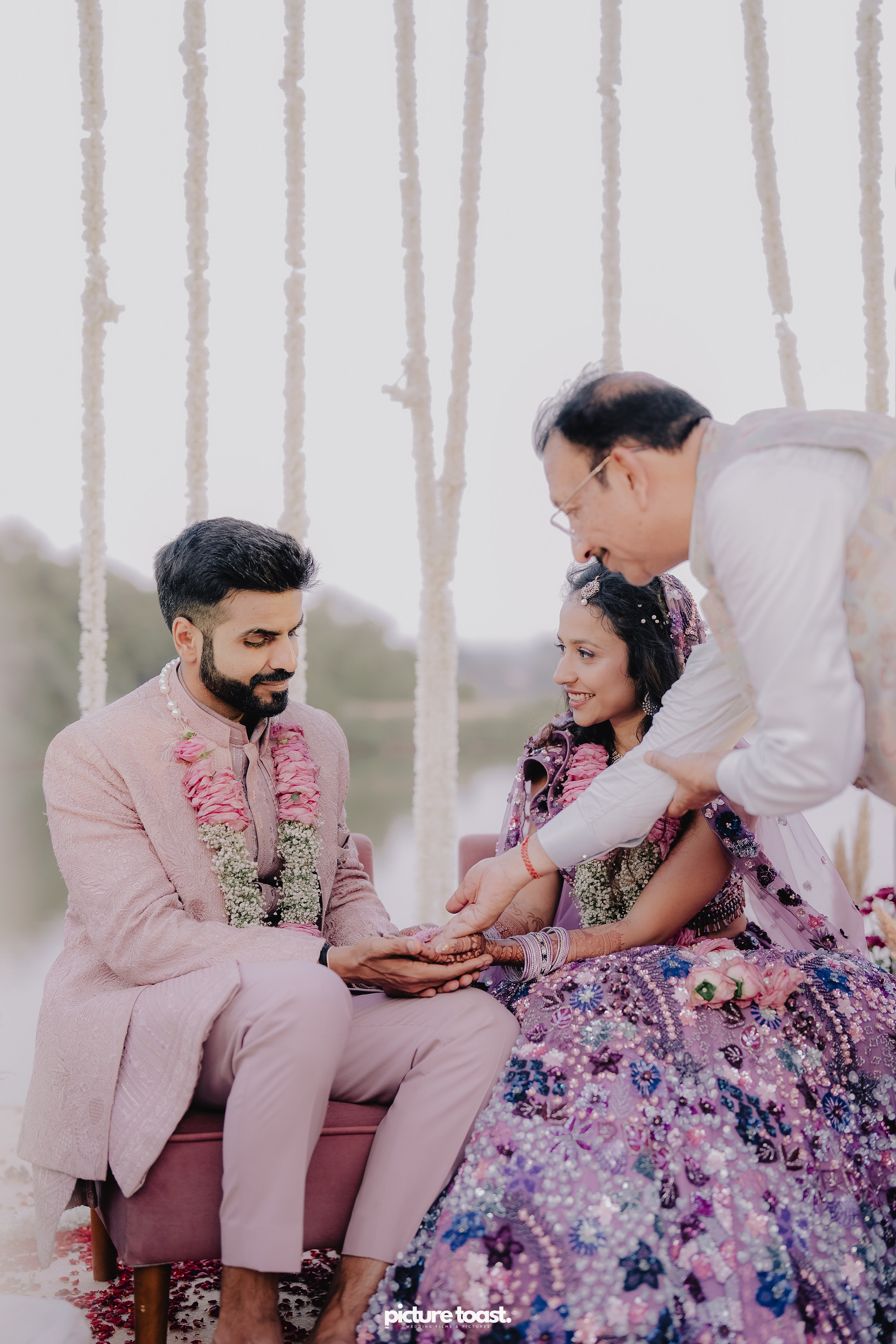 Varamala Ft. Barbie & Aneesh. Fine art Wedding Photographers in India & Canada