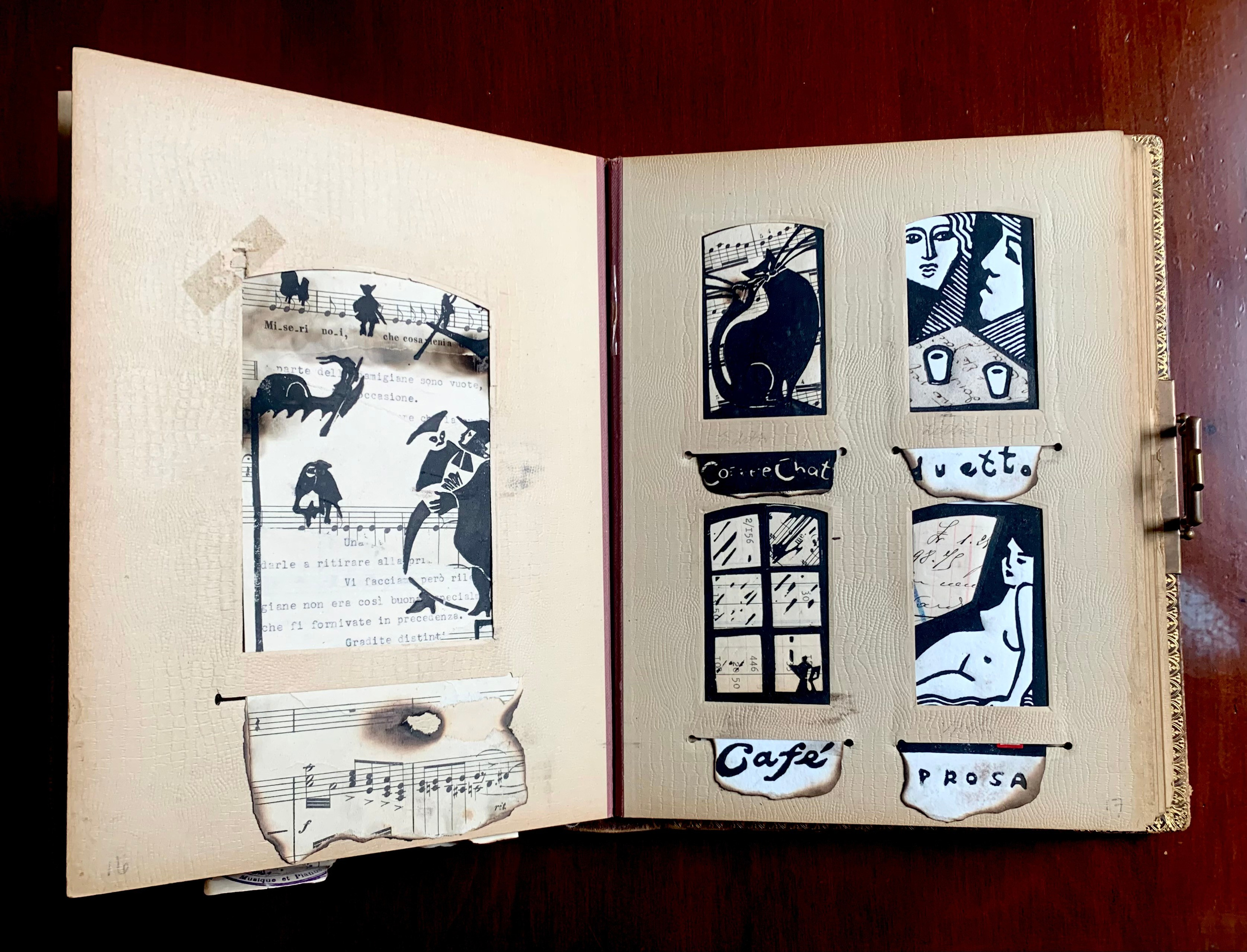 Artist Book album pages linocut