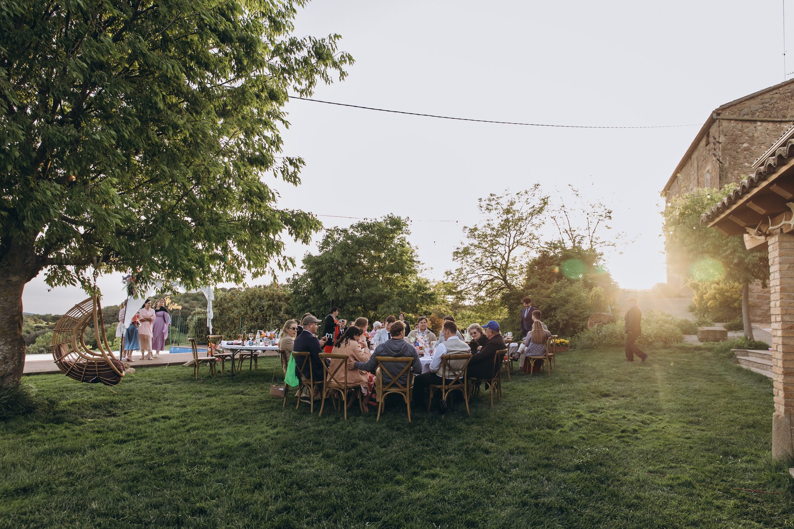 Couple walking hand in hand in Madrid streets – European destination wedding.