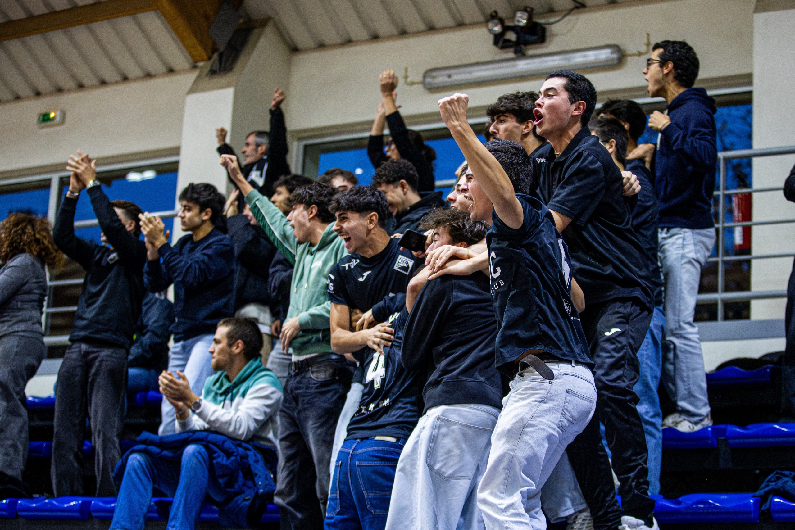 Spectators cheering at the Roller hockey Portuguese Cup