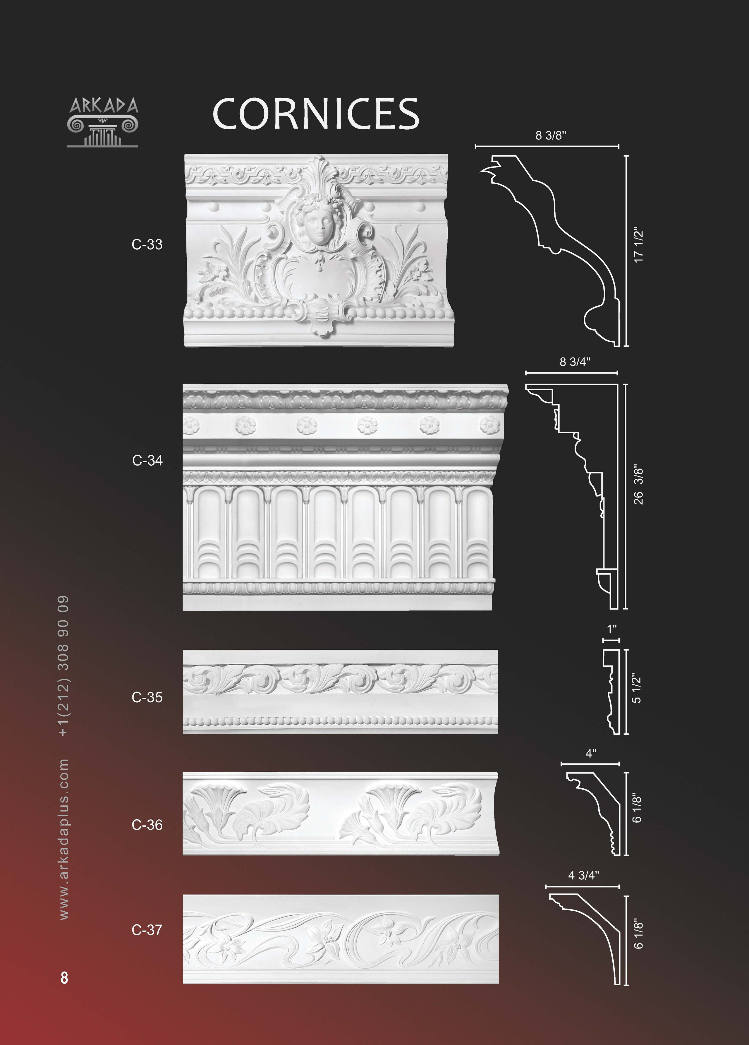 Catalog pages. Plaster molding